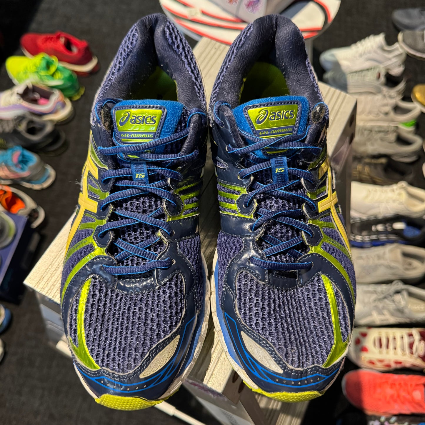 Asics Gel Nimbus 15 'Purple Blue Neon' (Second hand)