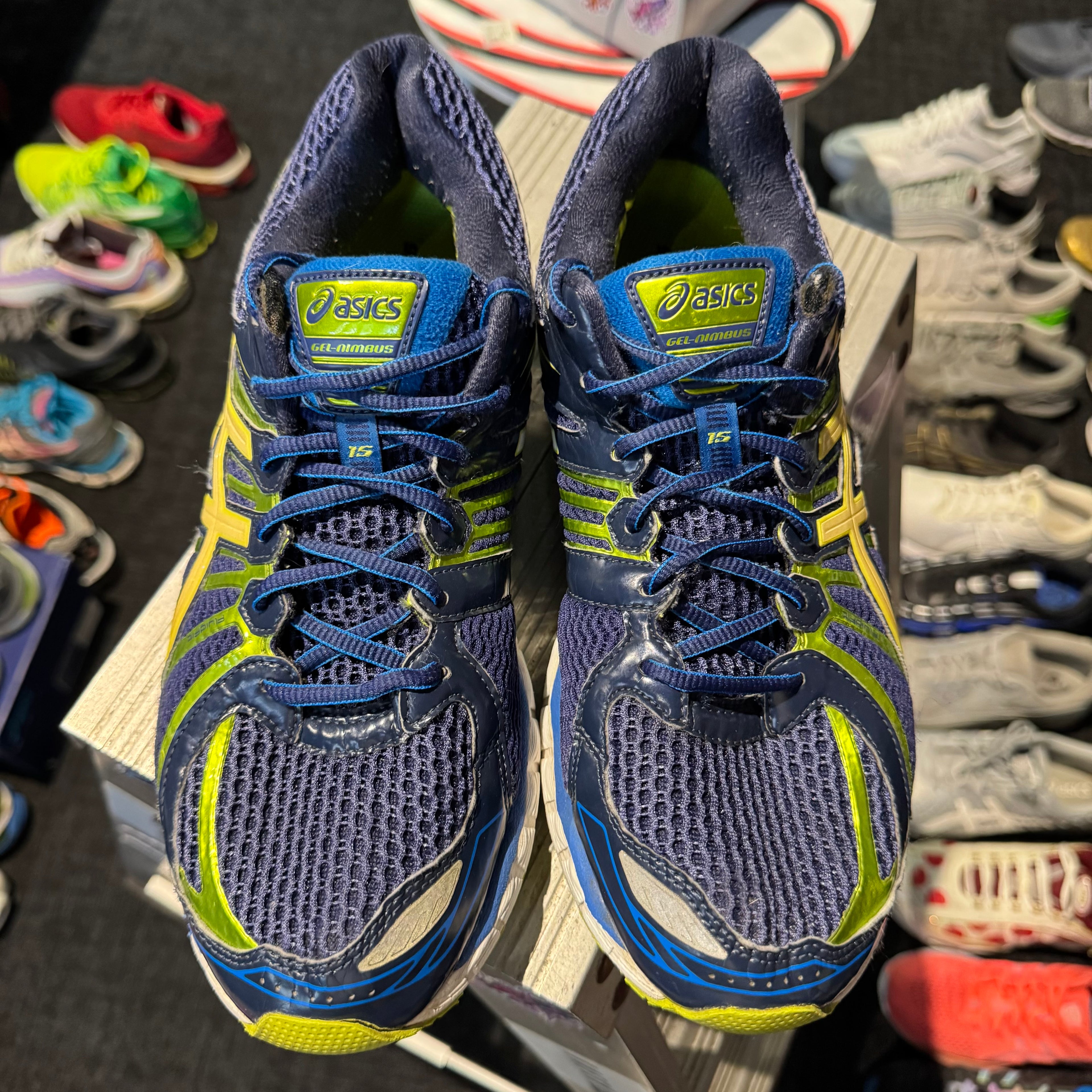 Asics Gel Nimbus 15 'Purple Blue Neon' (Second hand)