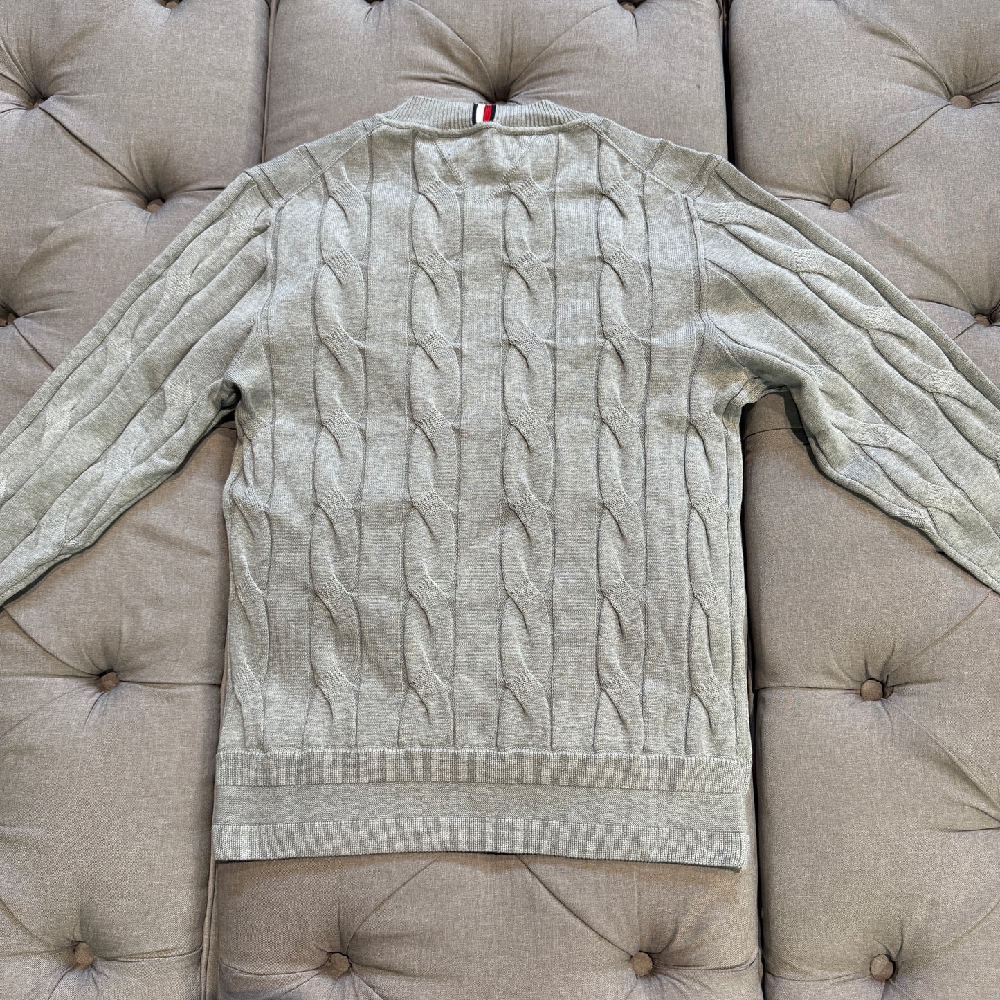 Tommy Hilfiger Pure Wool Cable Knit Jumper 'Grey'