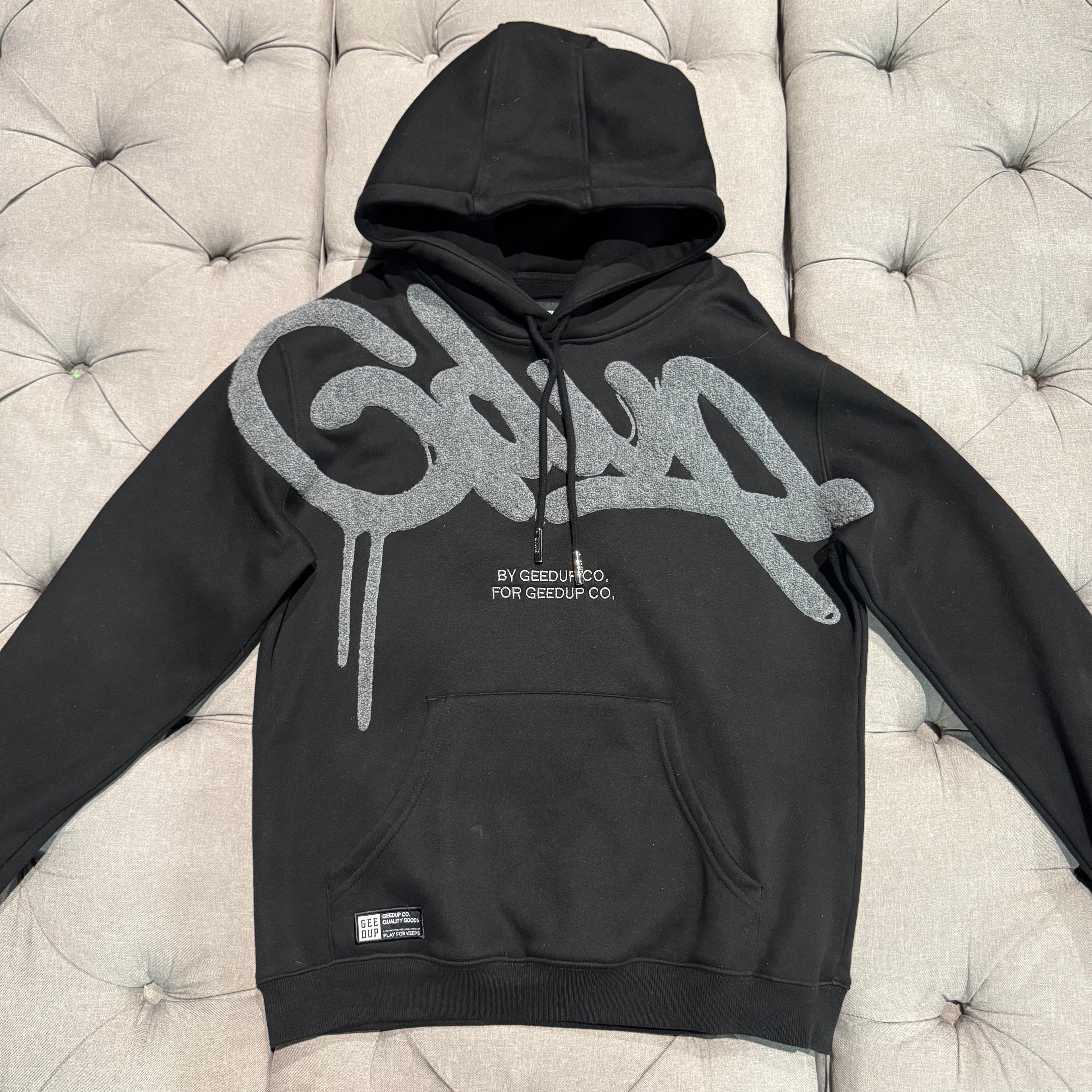 Geedup Handstyle Hoodie 'Black Grey' (Second hand)
