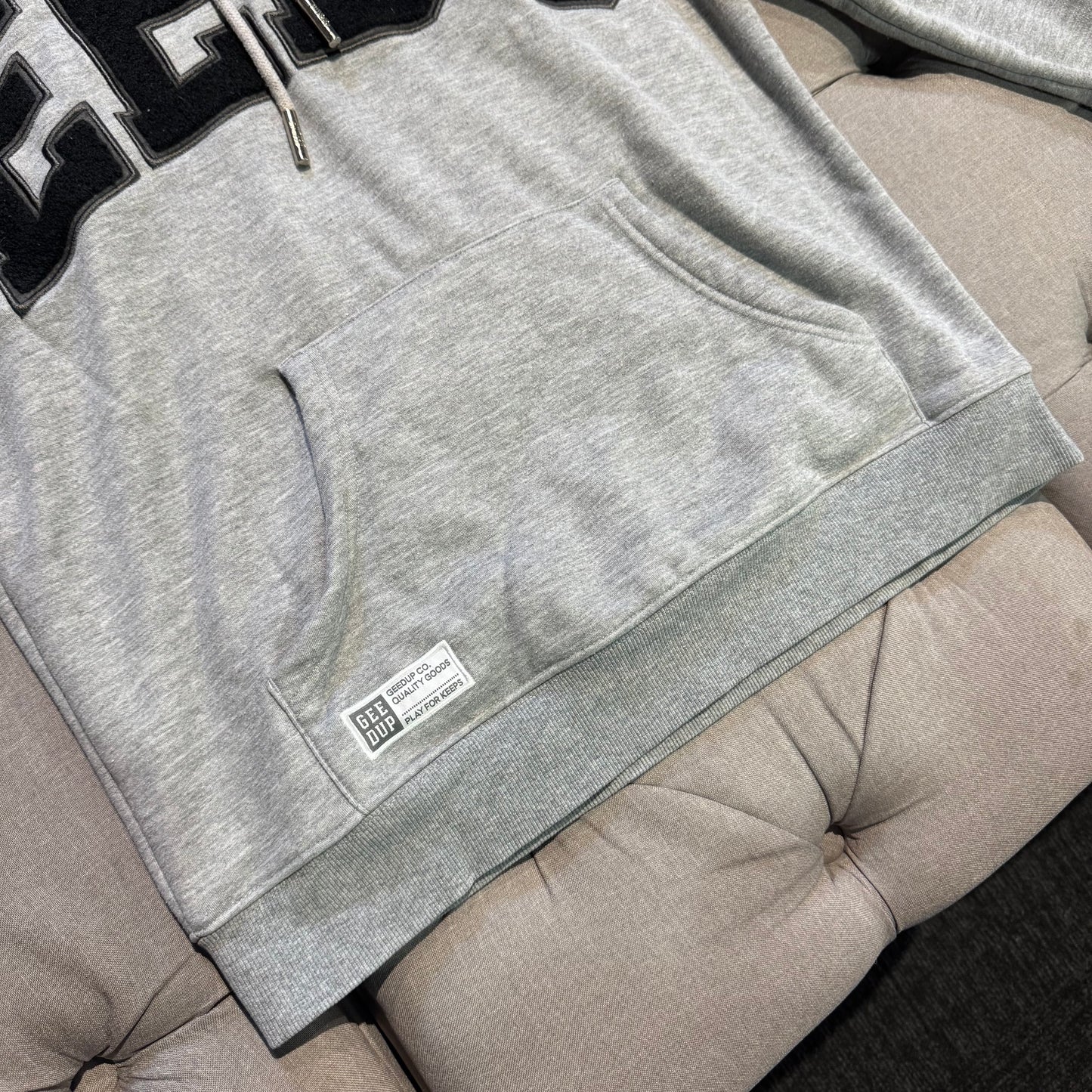 Geedup Team Logo Hoodie 'Grey Black' (Second hand)