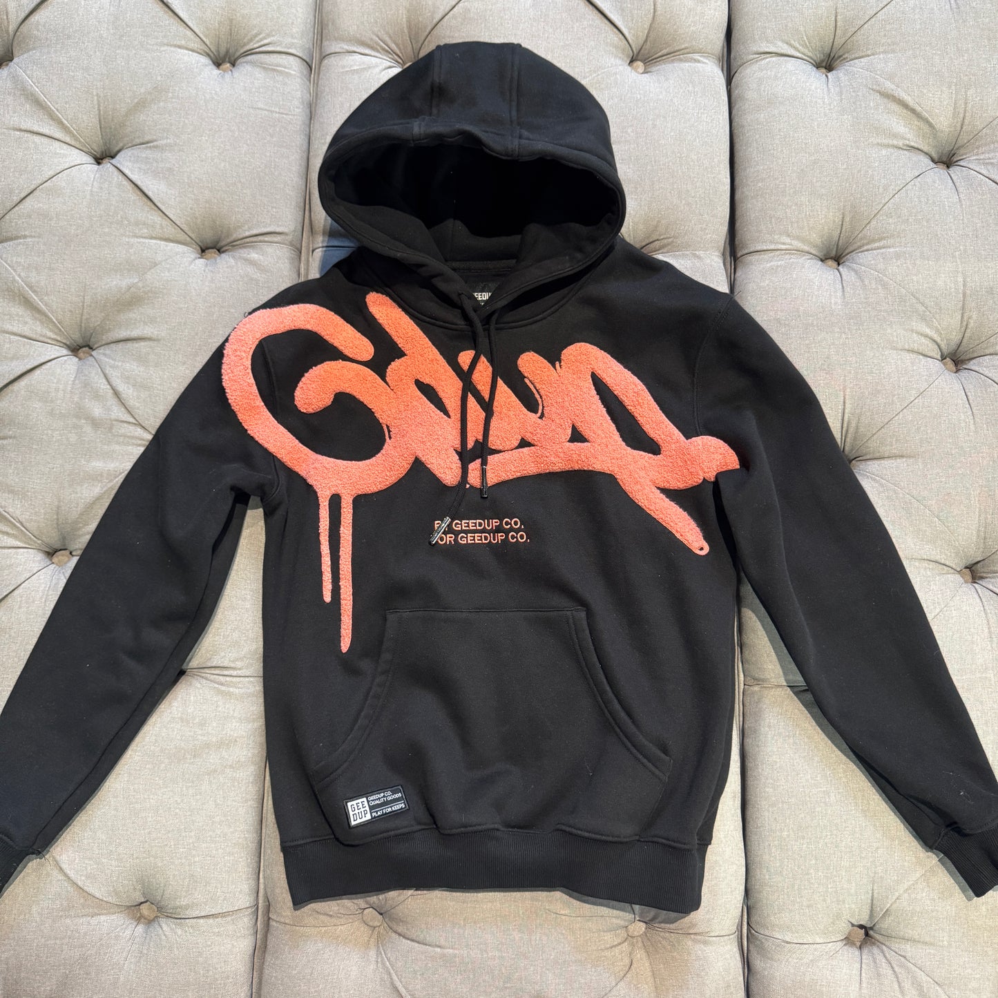 Geedup Handstyle Hoodie 'Black Peach' (Second hand)