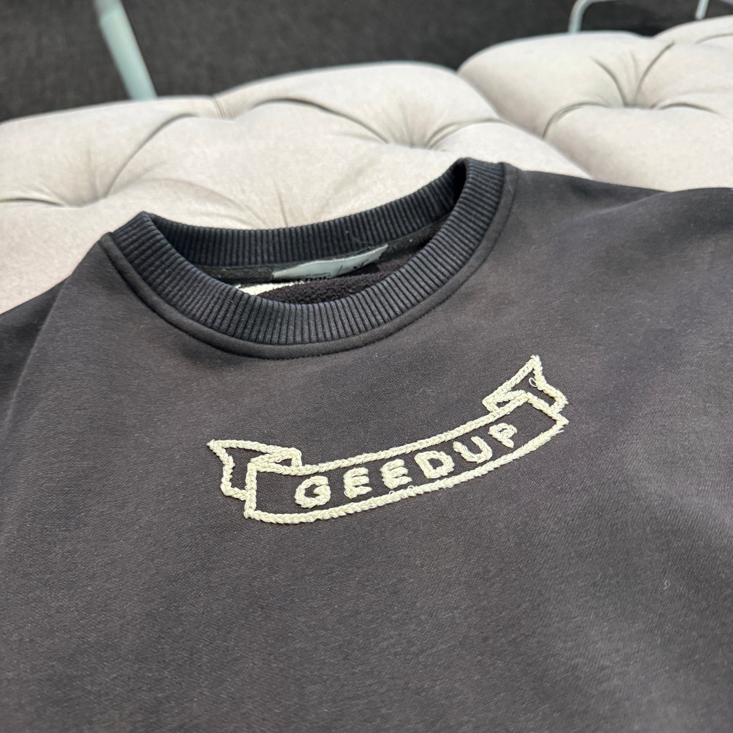 Geedup G Logo PFK Weave Crewneck 'Black' (Second hand)