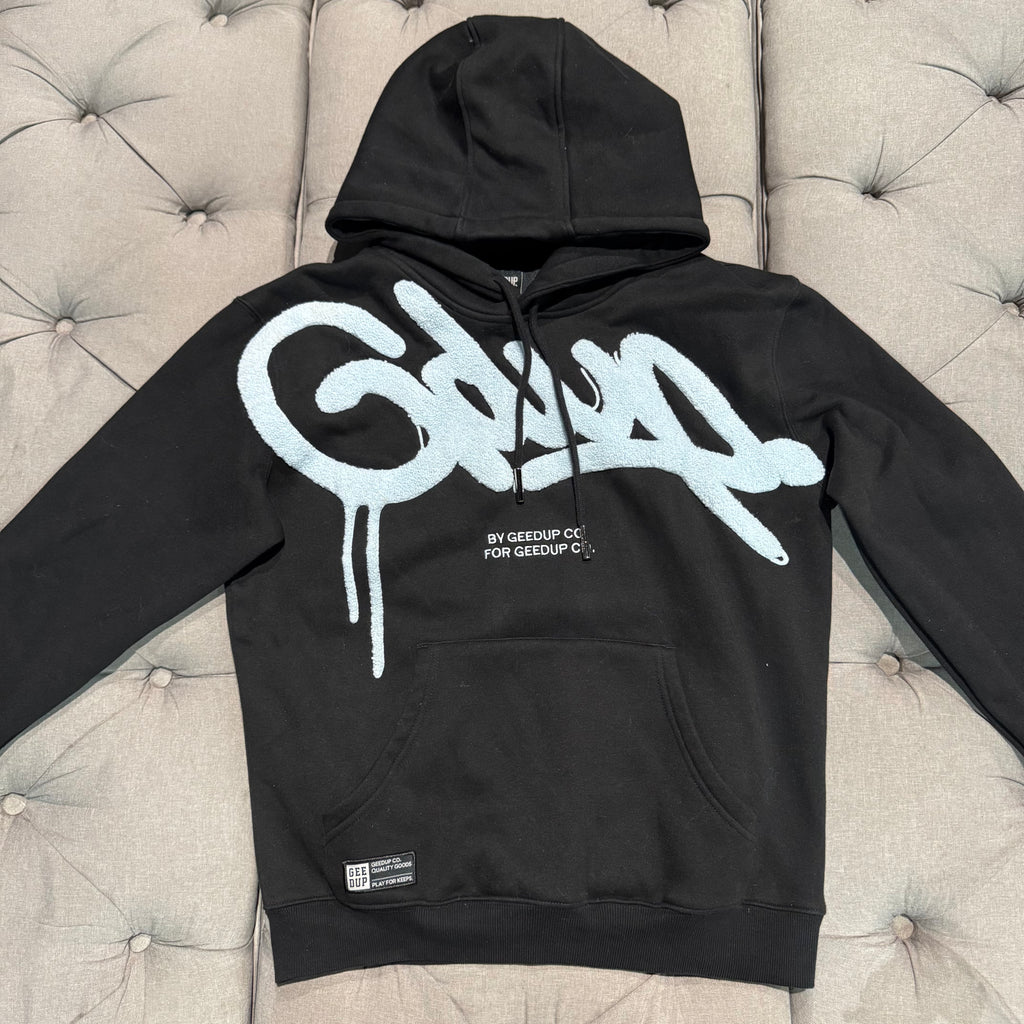 Geedup Handstyle Hoodie 'Black Baby Blue' (Second hand)