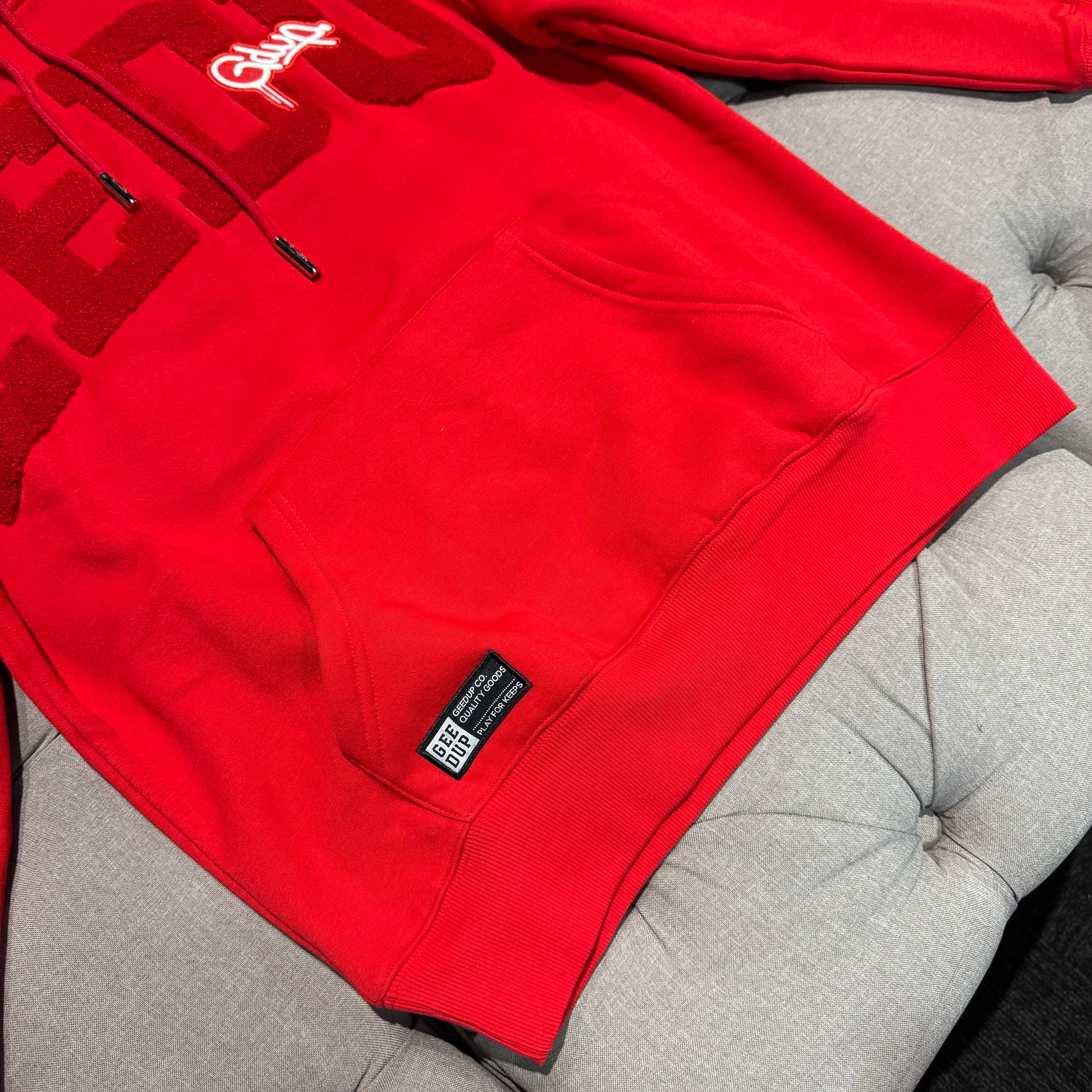Geedup Team Logo Script Hoodie 'Triple Red' (Brand New)