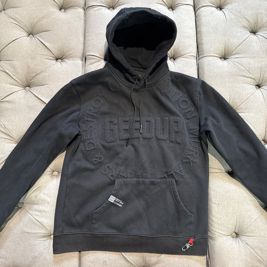 Geedup Embossed Logo Hoodie 'Blackout' (Second hand)