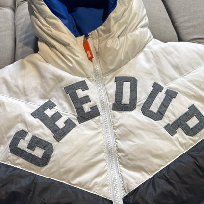 Geedup Reversible Puffer Jacket 'Blue Black / White Grey' (Second hand)