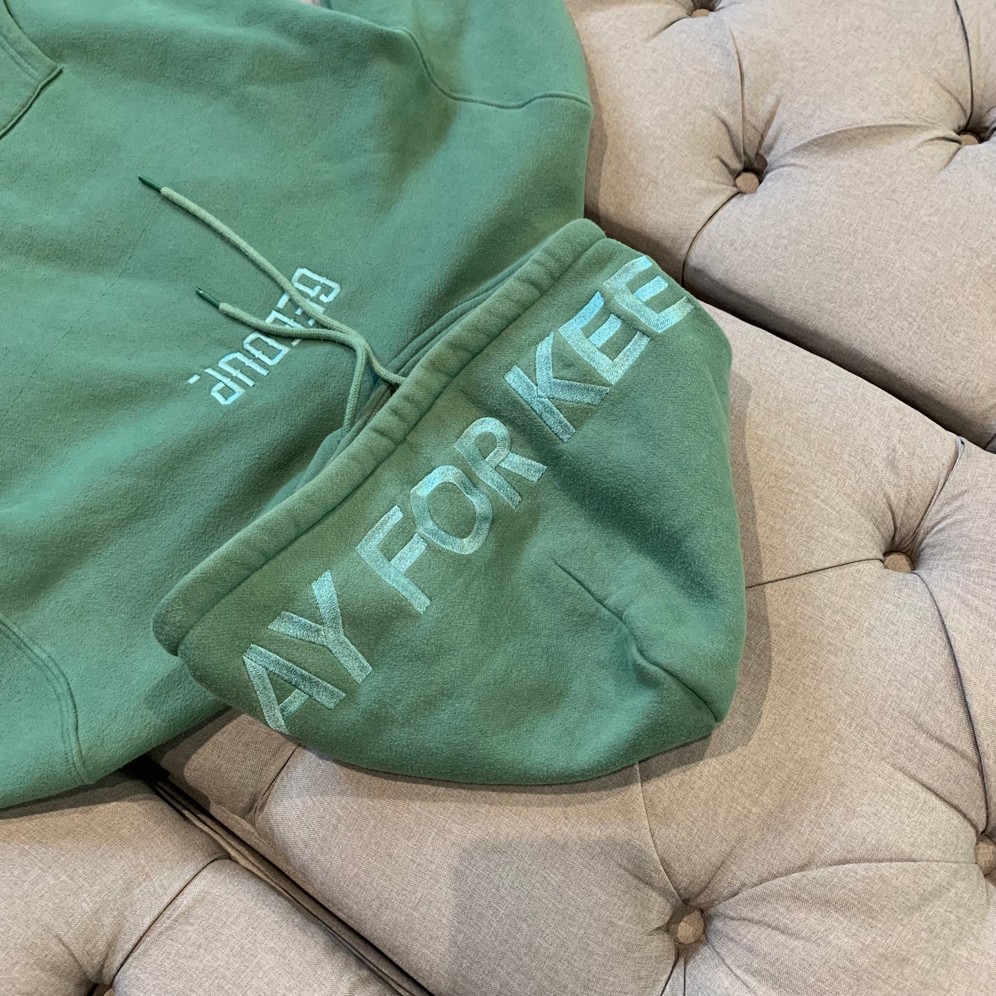 Geedup Play For Keeps Hood Logo Hoodie ‘Olive Green’ (Second hand)