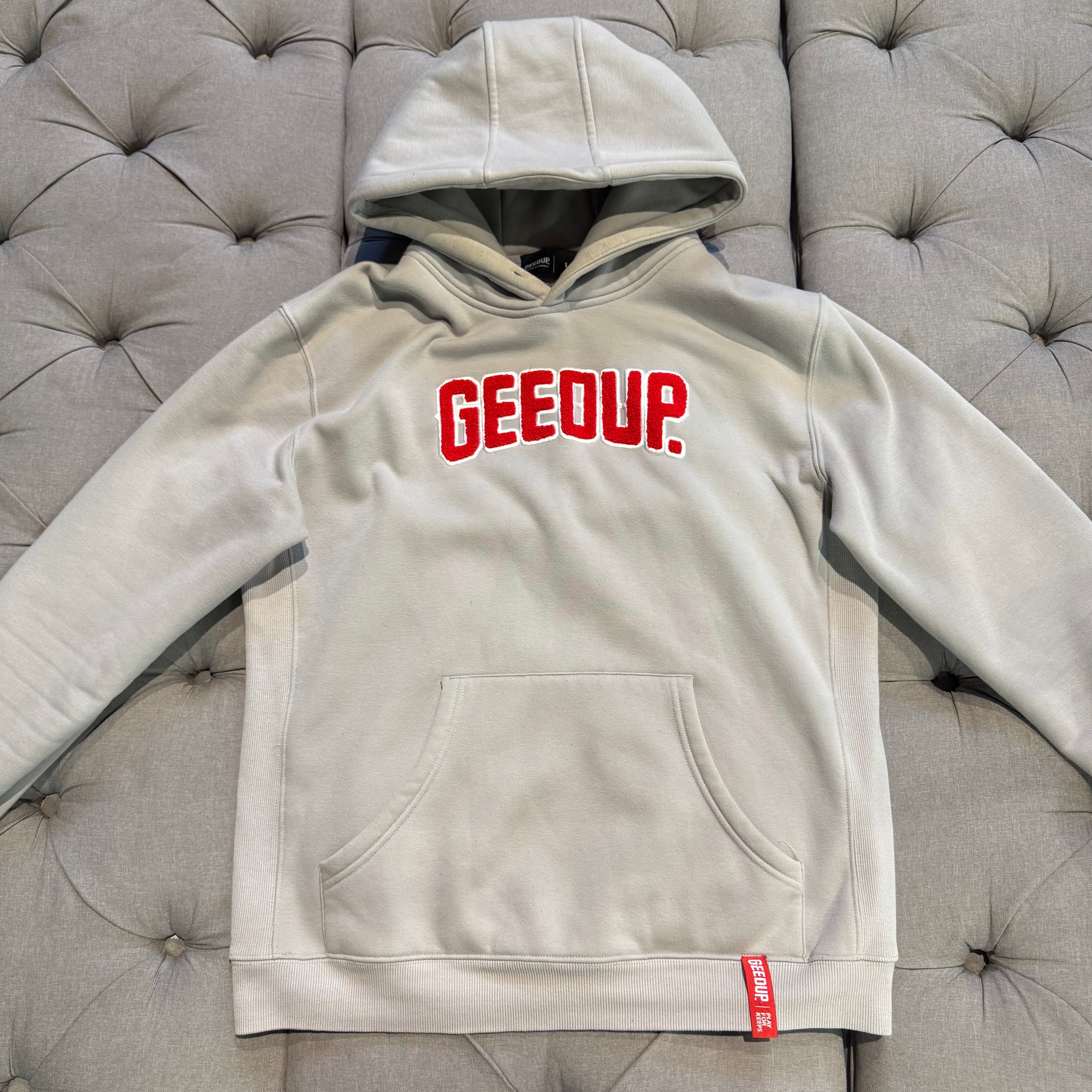 Geedup Play For Keeps Hoodie 'Grey Red' (Second hand)