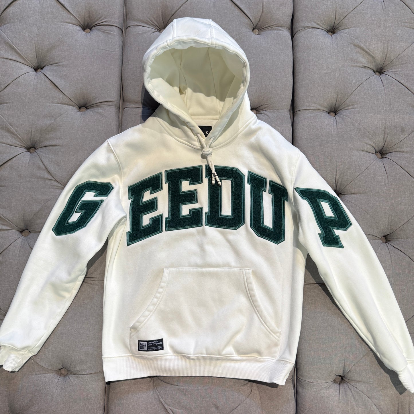 Geedup Team Logo Hoodie 'White Green' (Second hand)