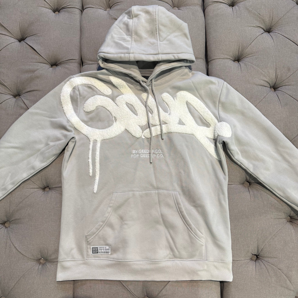 Geedup Handstyle Hoodie 'Grey White' (Second hand)