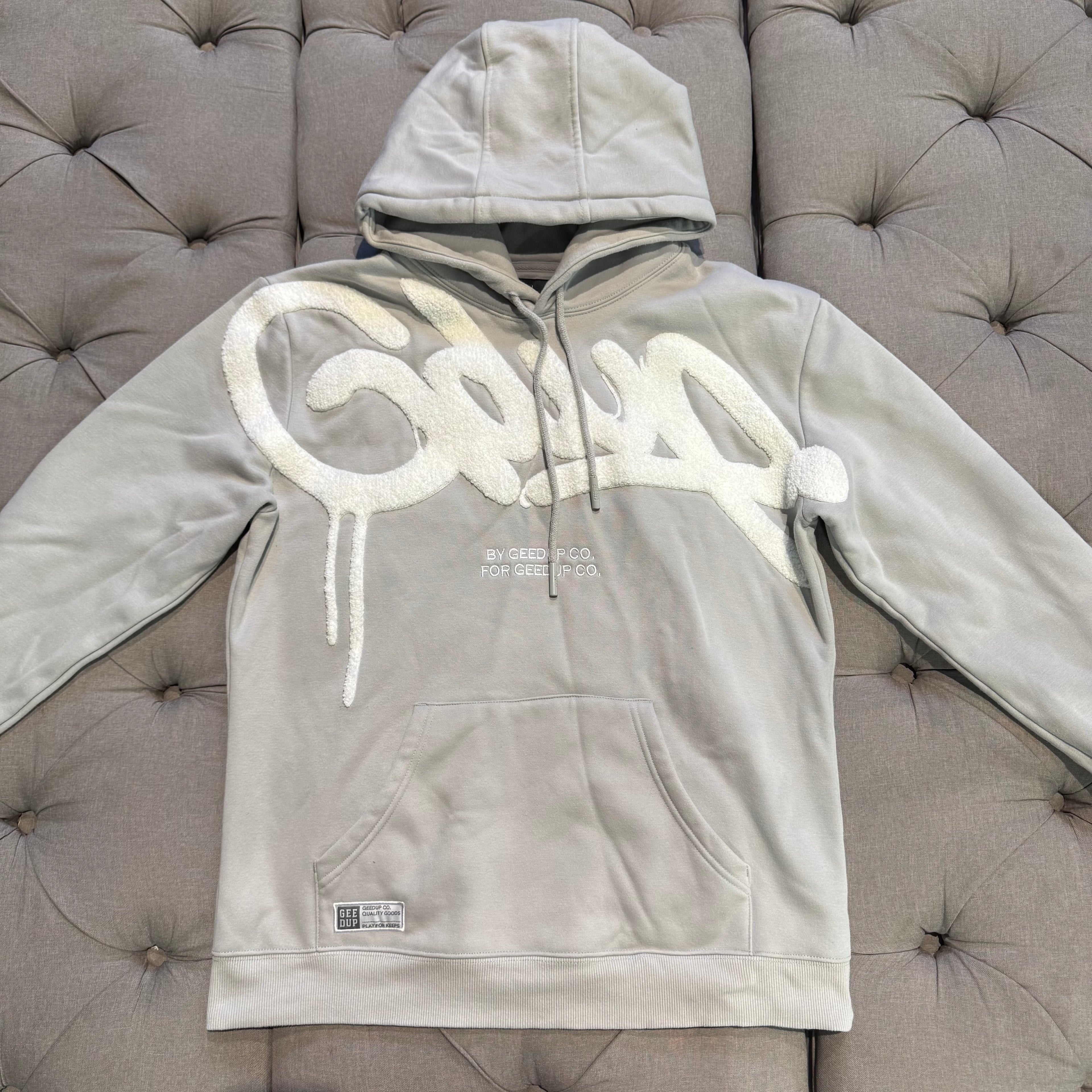 Geedup Handstyle Hoodie 'Grey White' (Second hand)