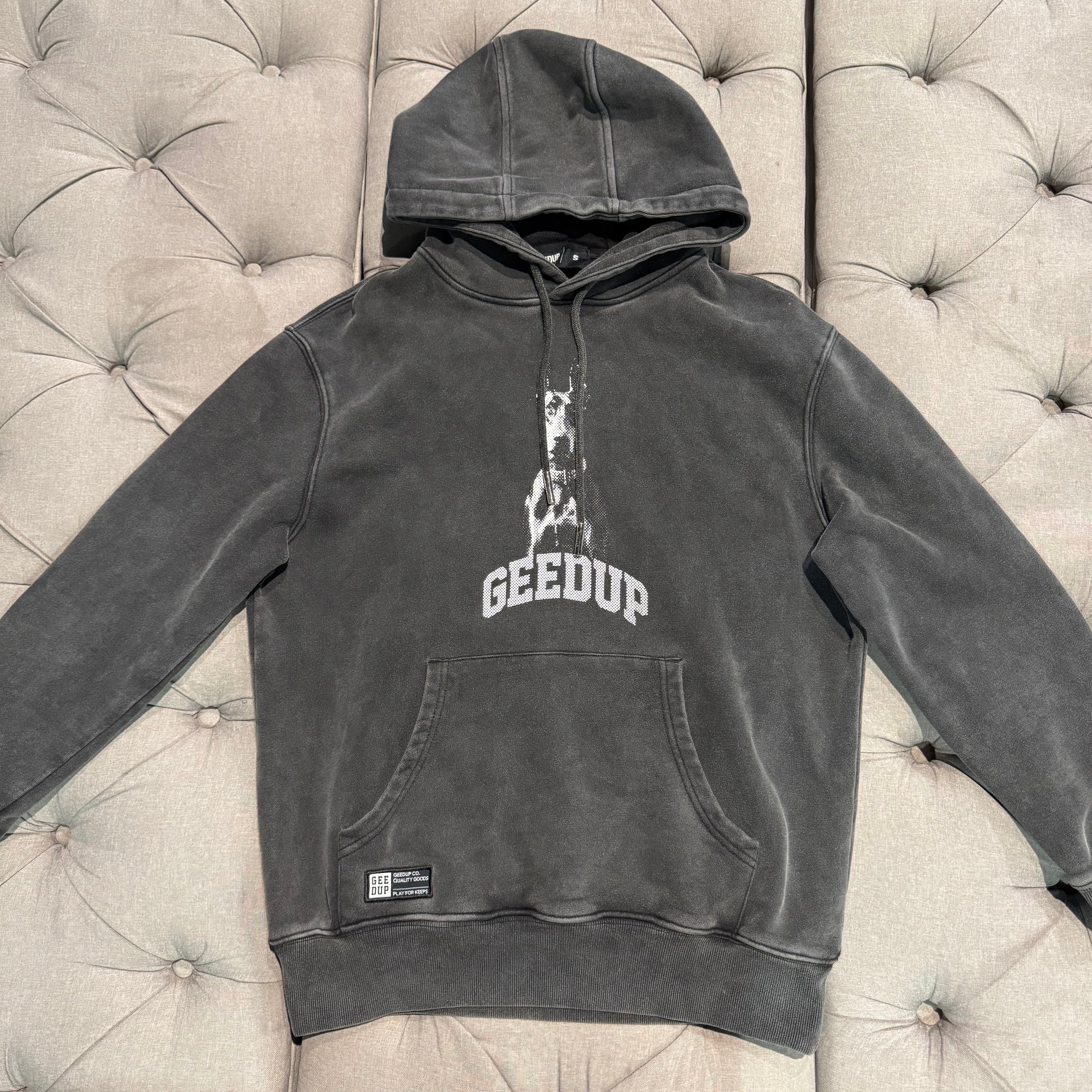 Geedup Doberman Hoodie 'Washed Black' (Second hand)