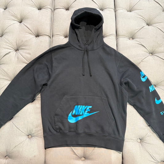 Nike Multi Logo Hoodie 'Black Blue' (Second hand)