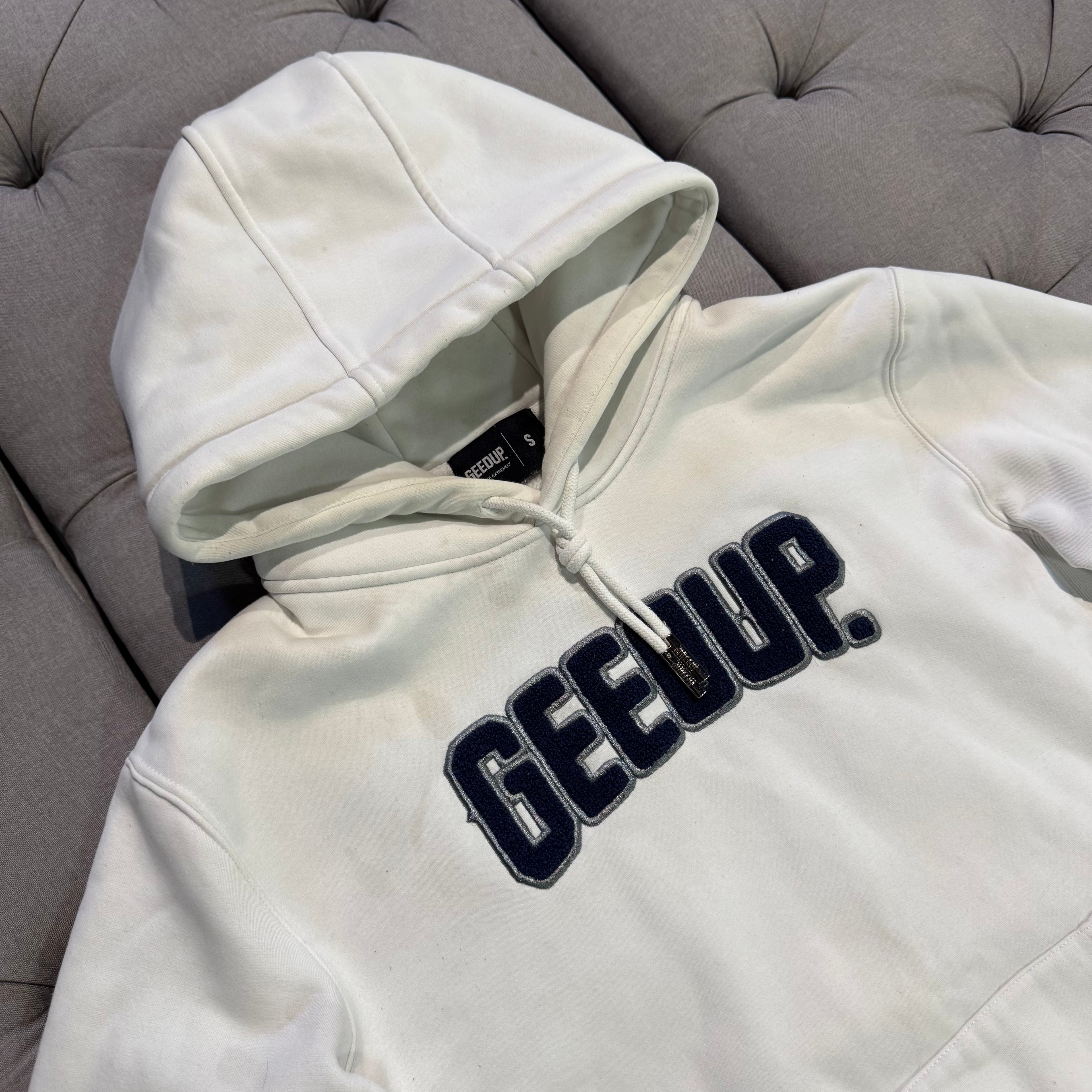 Geedup Play For Keeps Hoodie 'White Navy' (Second hand)