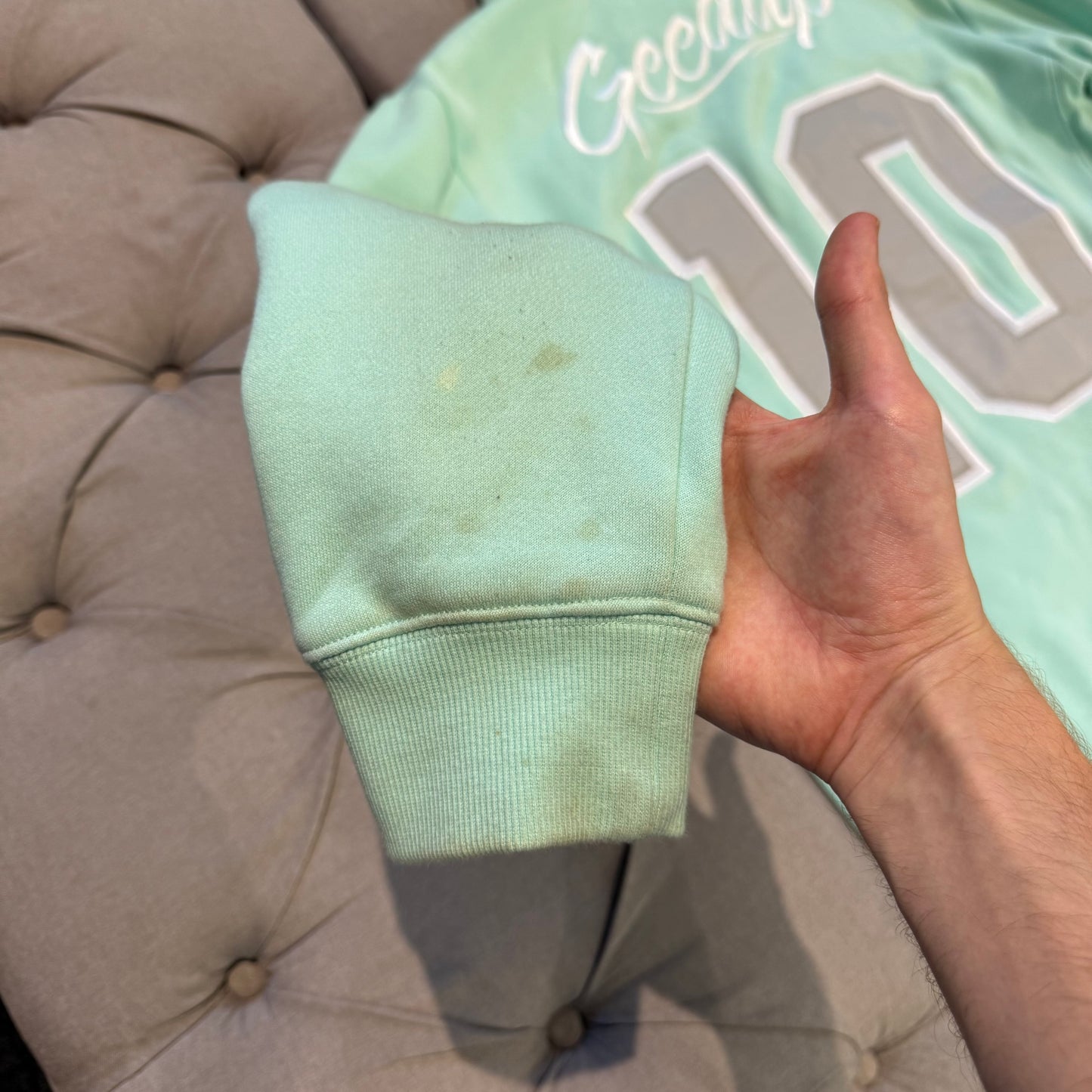 Geedup 10 Years In The Field Hoodie 'Teal/Aqua White' (Second hand)