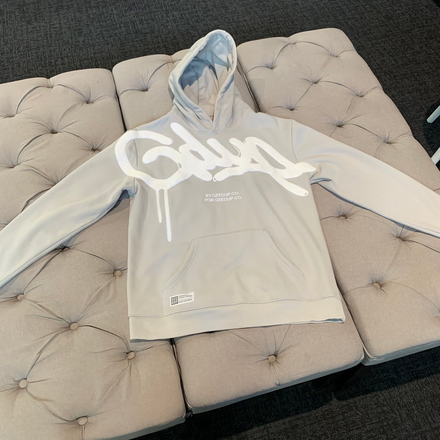 Geedup Handstyle Hoodie 'Grey/White' (Second hand)