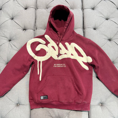 Geedup Handstyle Hoodie 'Maroon Cream' (Second hand)