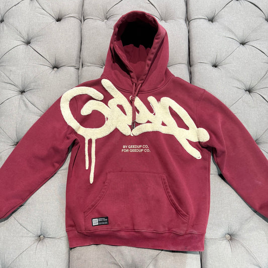 Geedup Handstyle Hoodie 'Maroon Cream' (Second hand)