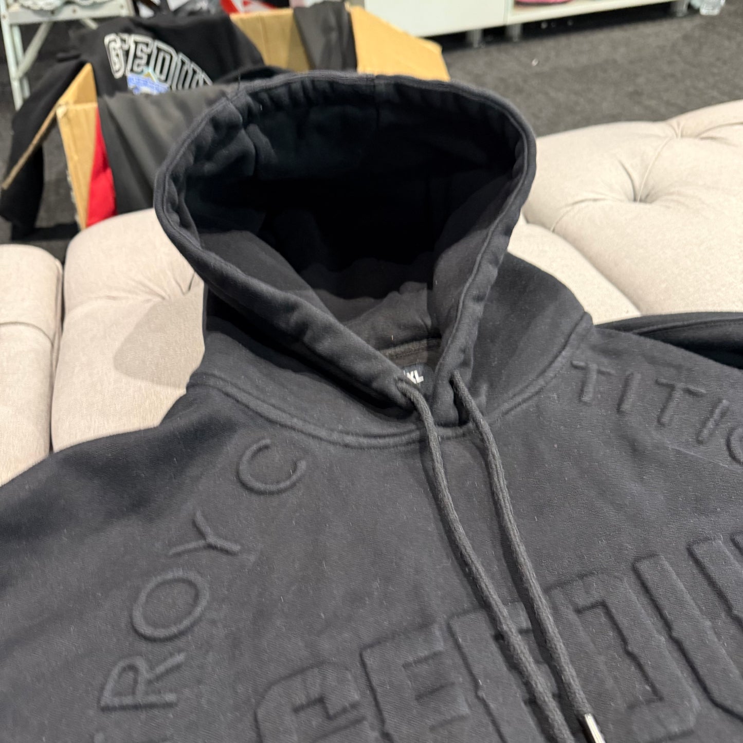 Geedup Embossed Logo Hoodie 'Black' (Second hand)