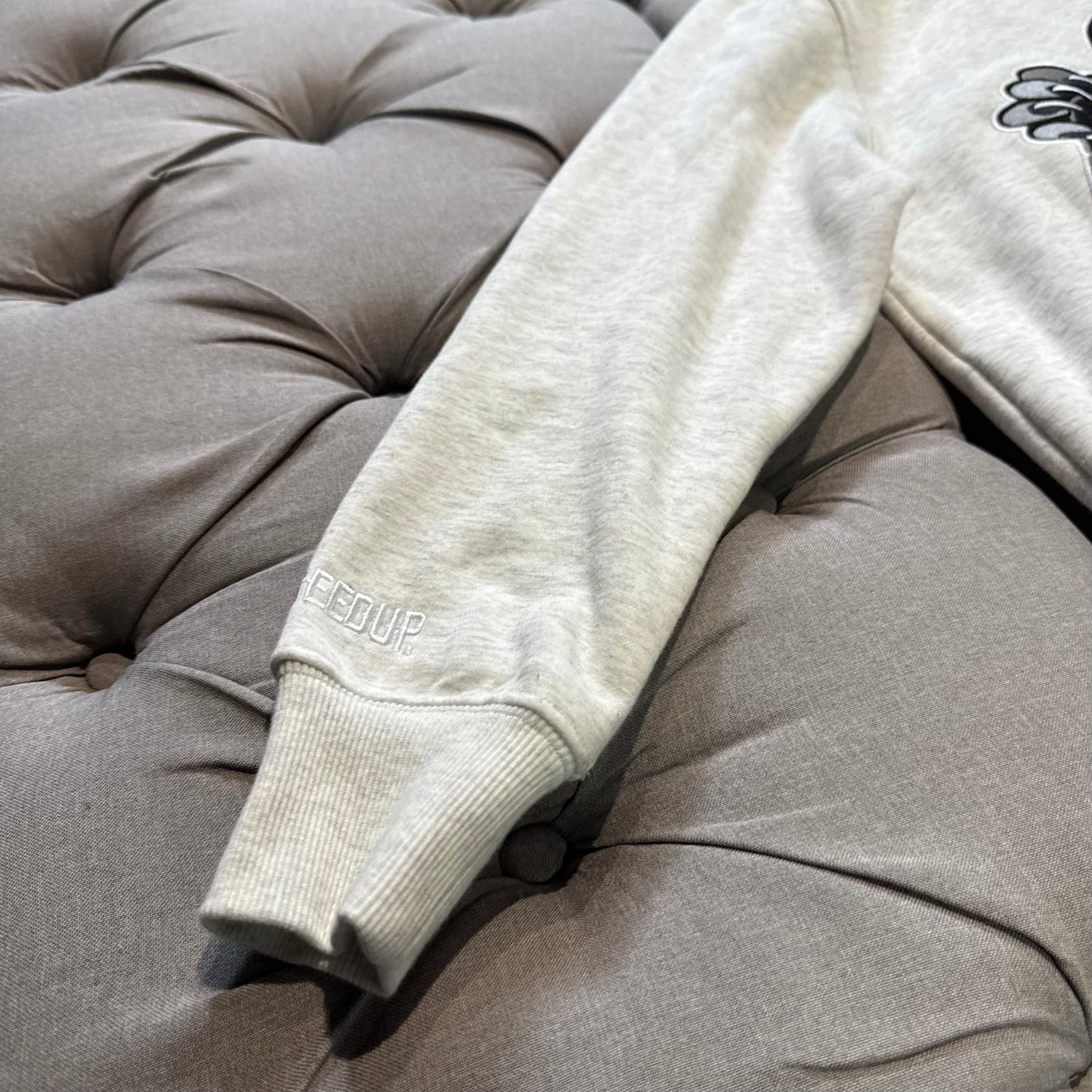 Geedup X Trapstar Sydney Shooters Hoodie 'White Marle/Blue' (Second hand)