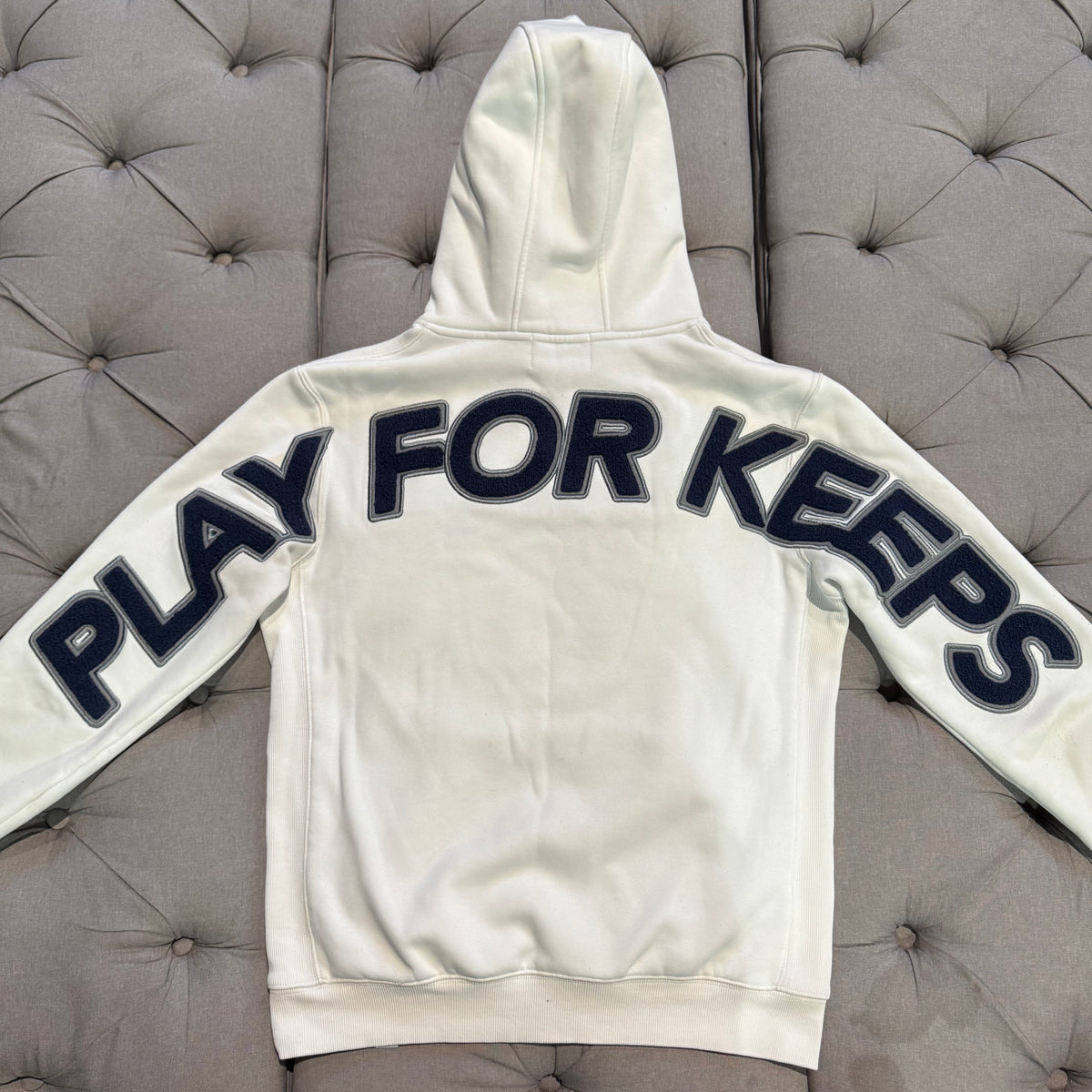 Geedup Play For Keeps Hoodie 'White Navy' (Second hand)