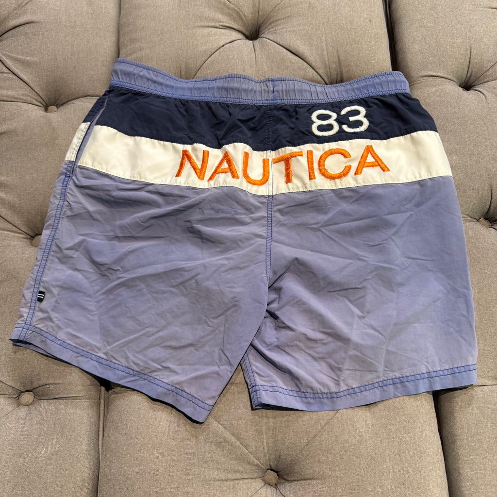Nautica 83 Striped Swim Shorts 'Blue White Peach' (Second hand)