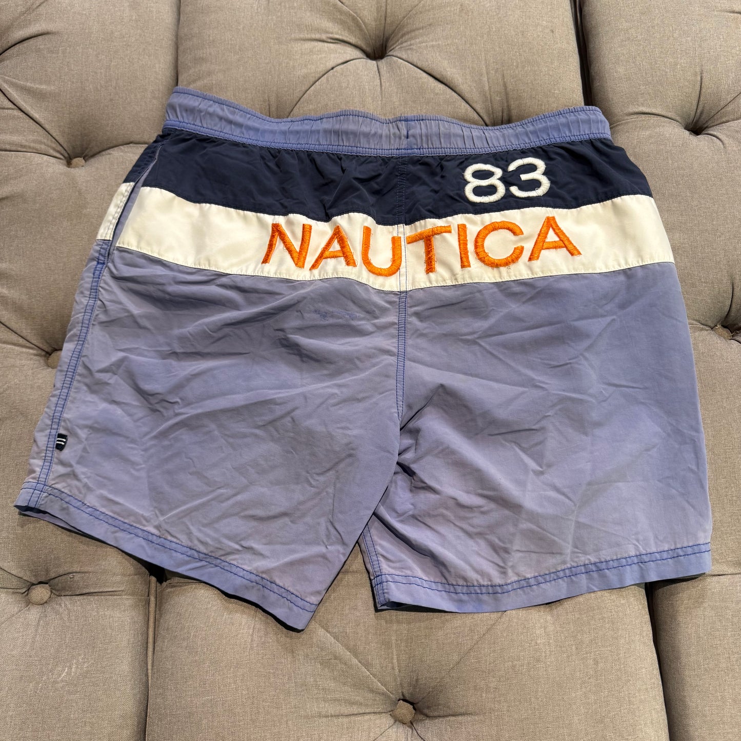 Nautica 83 Striped Swim Shorts 'Blue White Peach' (Second hand)
