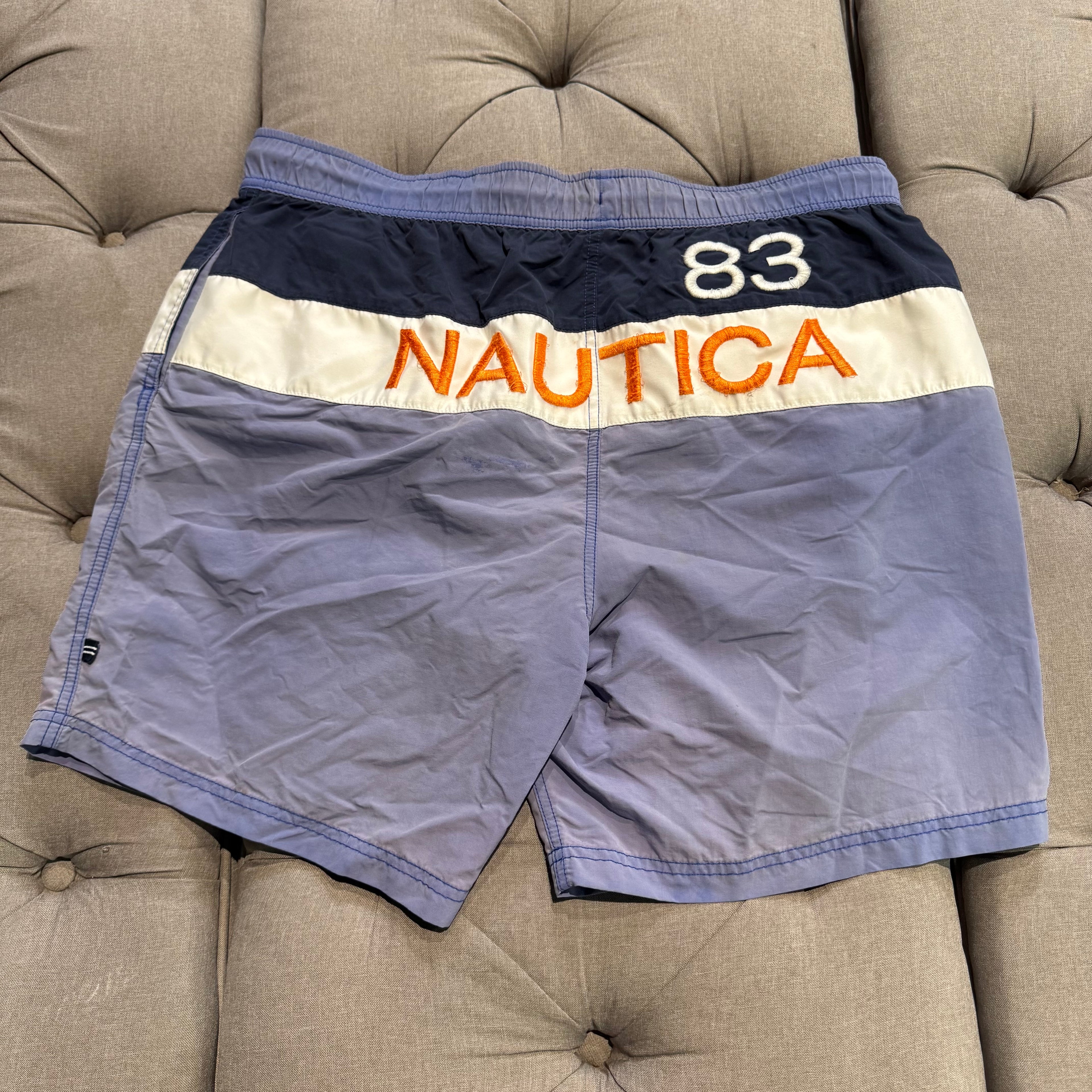 Nautica 83 Striped Swim Shorts 'Blue White Peach' (Second hand)