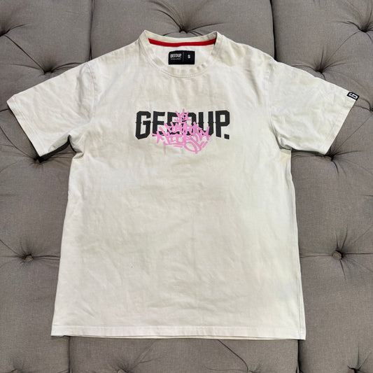 Geedup PFK Graffiti T-Shirt 'White Pink' (Second hand)