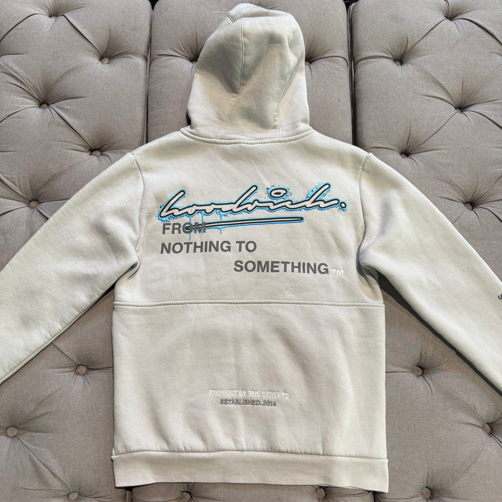 Hoodrich Script Logo Hoodie 'Grey Blue' (Second hand)