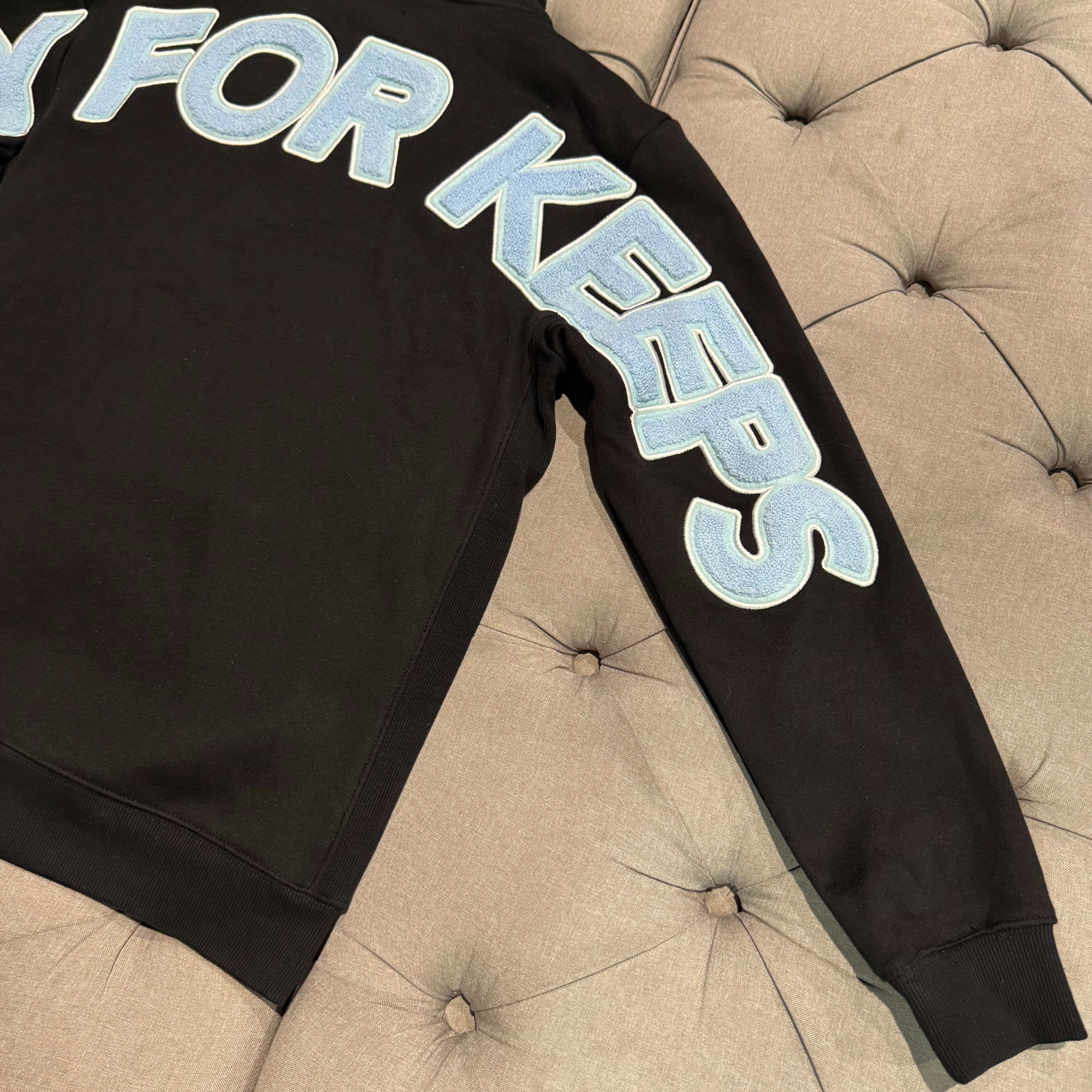 Geedup Play For Keeps Hoodie 'Black Baby Blue' (Second hand)