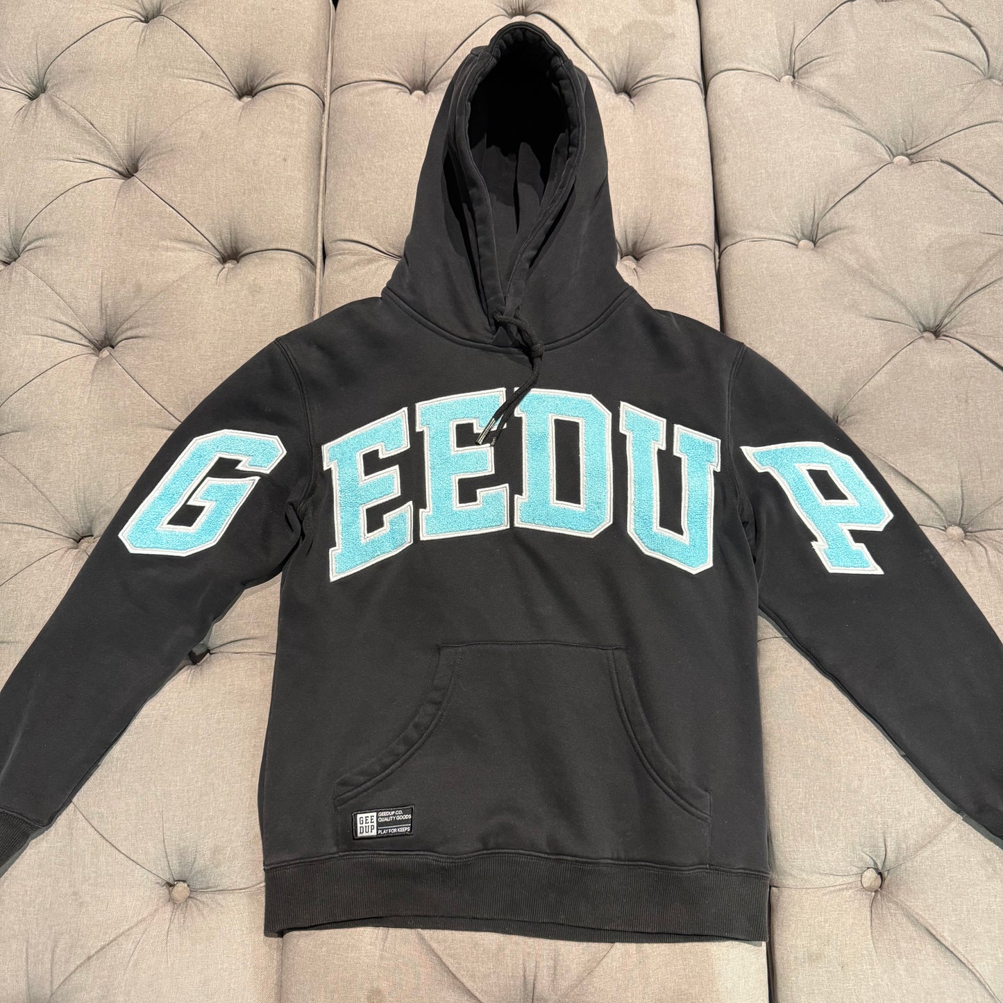 Geedup Team Logo Hoodie 'Black Blue' (Second hand)