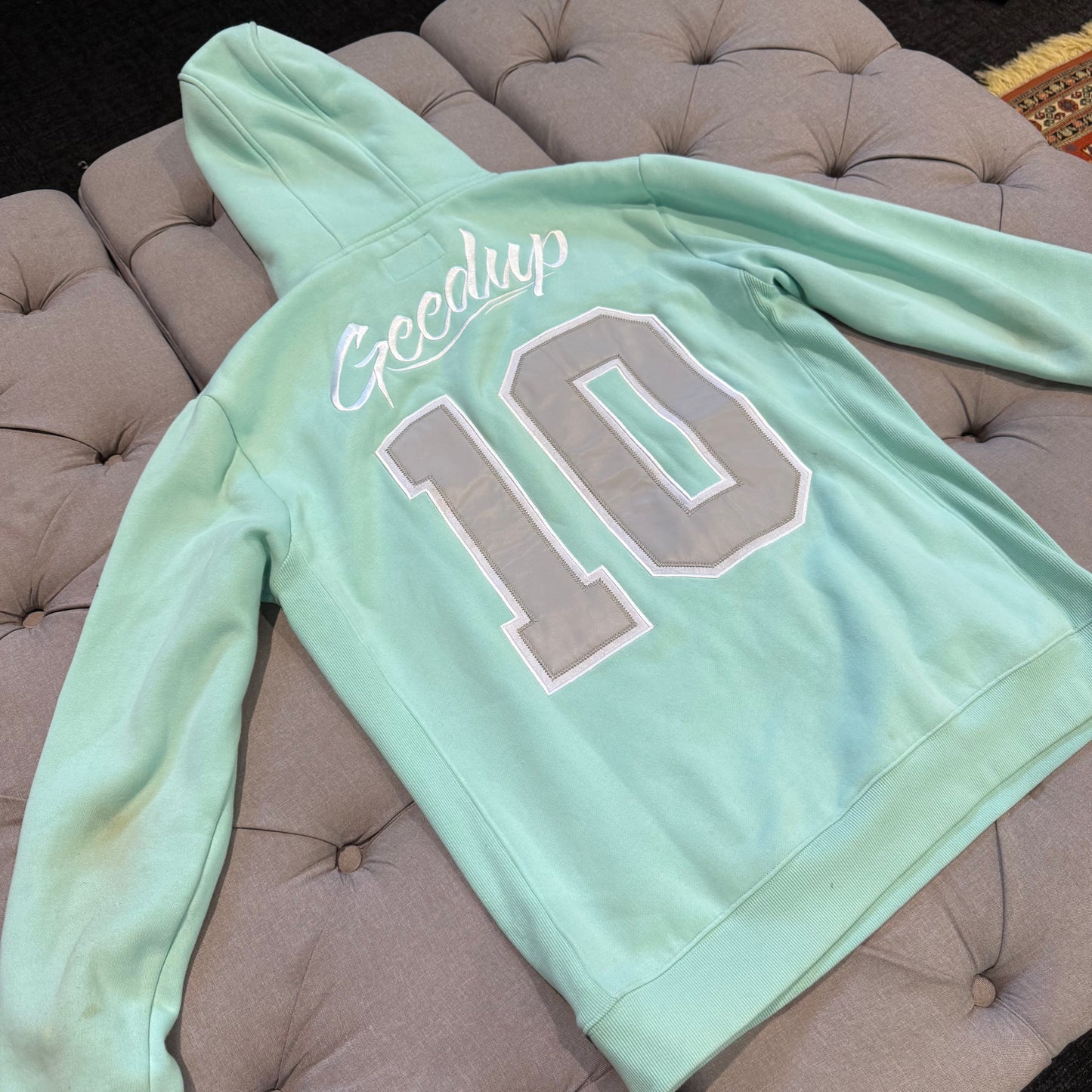 Geedup 10 Years In The Field Hoodie 'Teal/Aqua White' (Second hand)