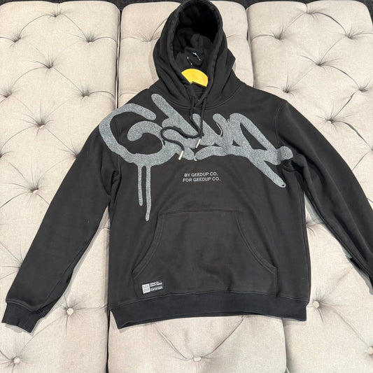 Geedup Handstyle Hoodie 'Black Grey' (Second hand)