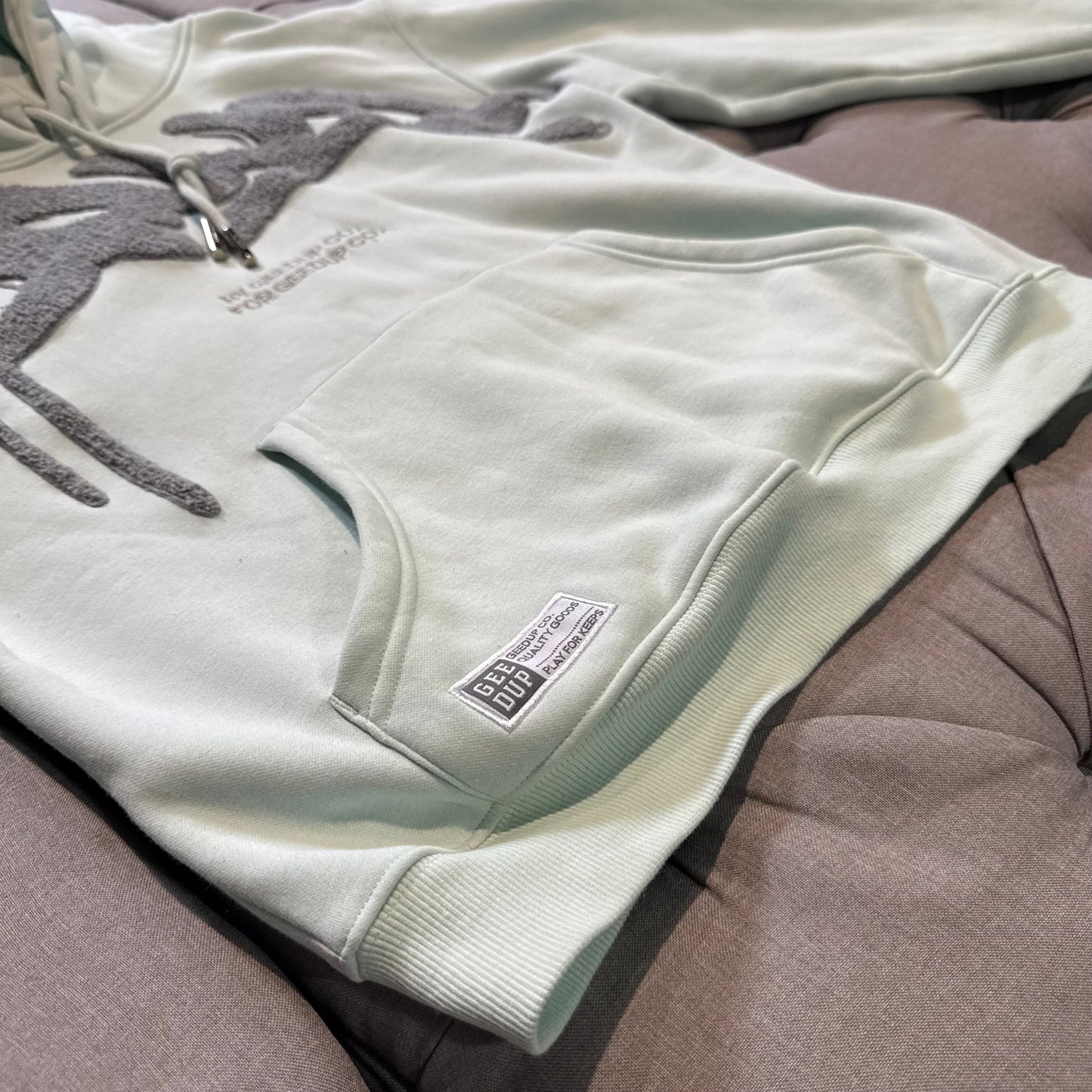 Geedup Handstyle Hoodie 'Teal Grey' (Second hand)