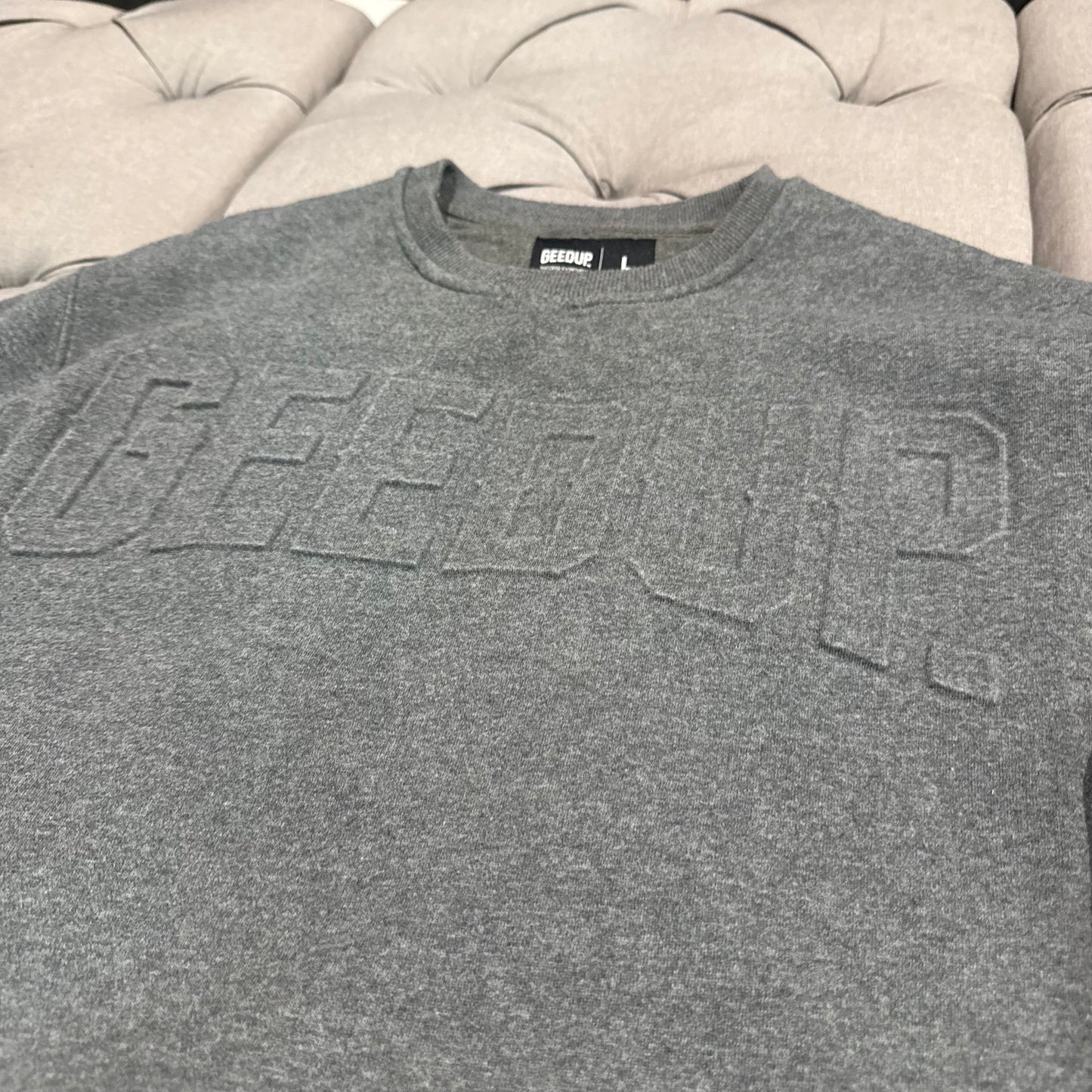 Geedup Embossed Logo PFK Crewneck 'Grey' (Second hand)