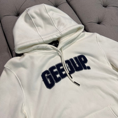 Geedup Play For Keeps Hoodie 'White Navy Blue' (Second hand)