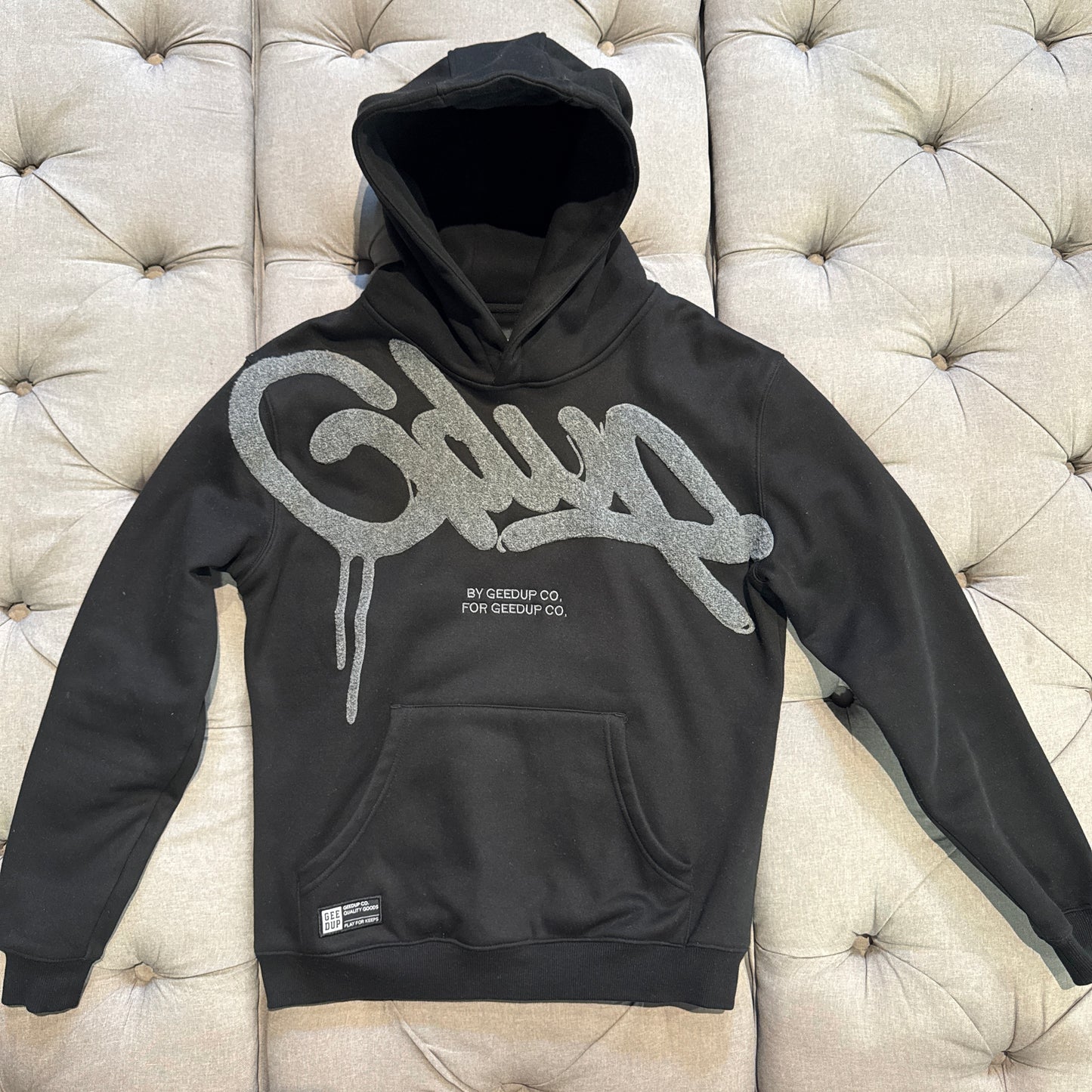 Geedup Handstyle Hoodie 'Black Grey' (Second hand)