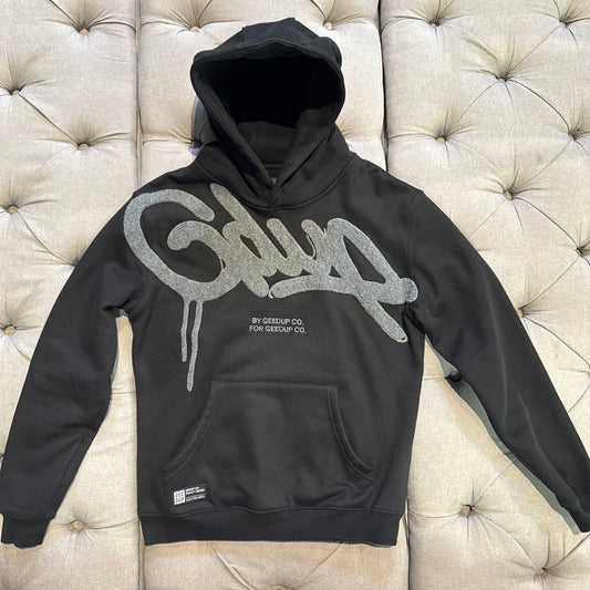 Geedup Handstyle Hoodie 'Black Grey' (Second hand)
