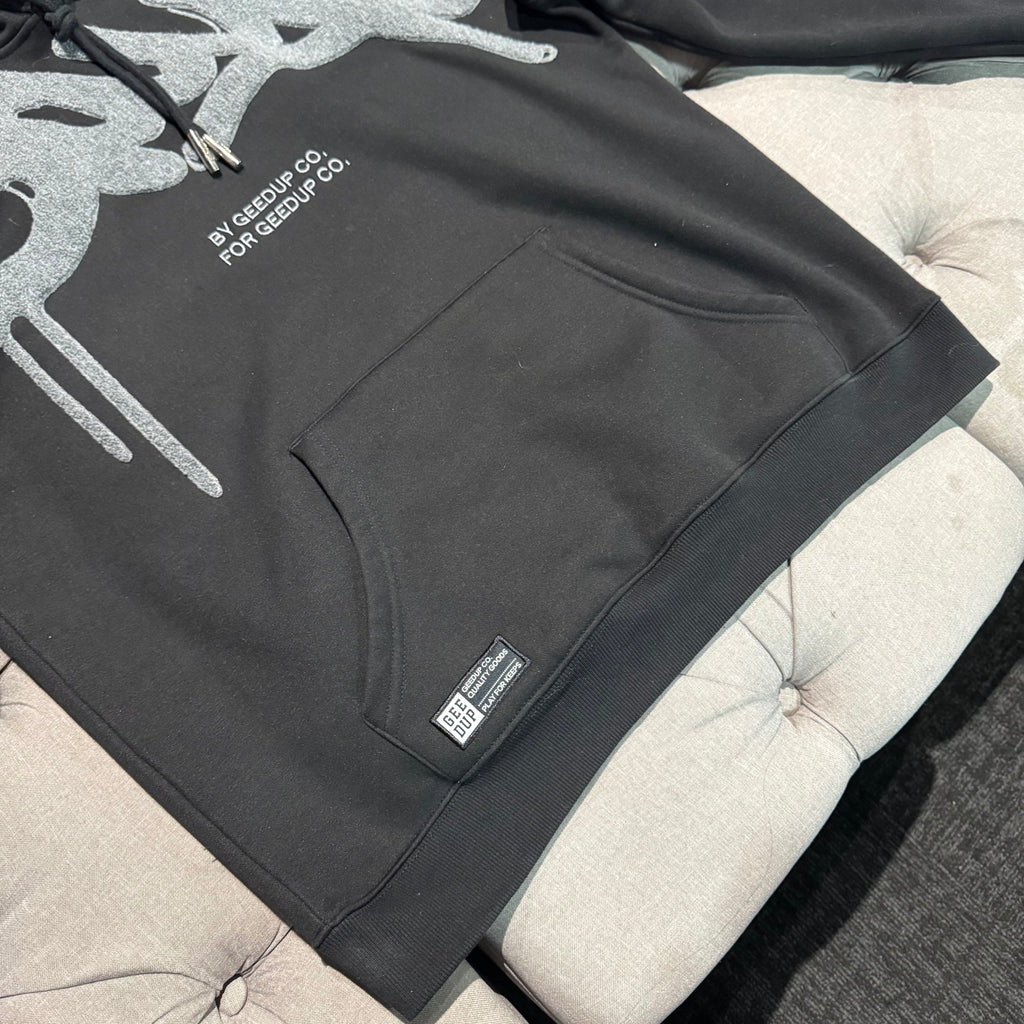 Geedup Handstyle Hoodie 'Black Grey' (Second hand)