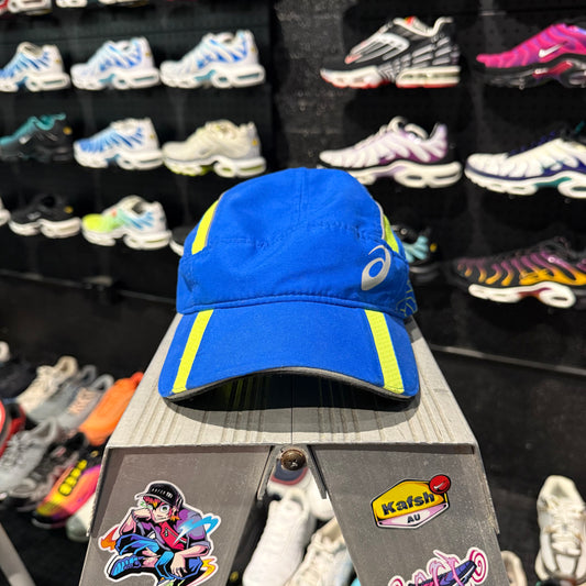 Asics Running Cap 'Blue Neon Green' (Second hand)