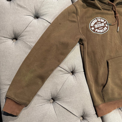 Geedup Proud To Be A Problem Handstyle Hoodie 'Brown Baby Blue' (Second hand)