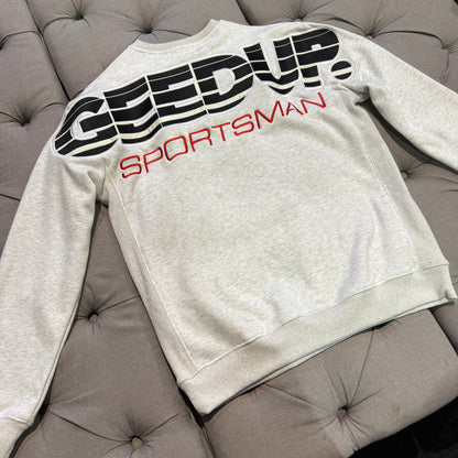 Geedup Sportsman Crewneck 'White Marle Red' (Second hand)