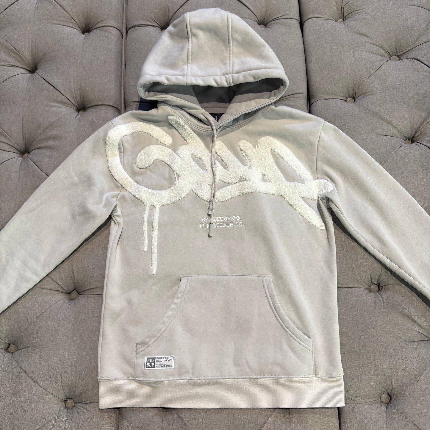 Geedup Handstyle Hoodie 'Grey White' (Second hand)