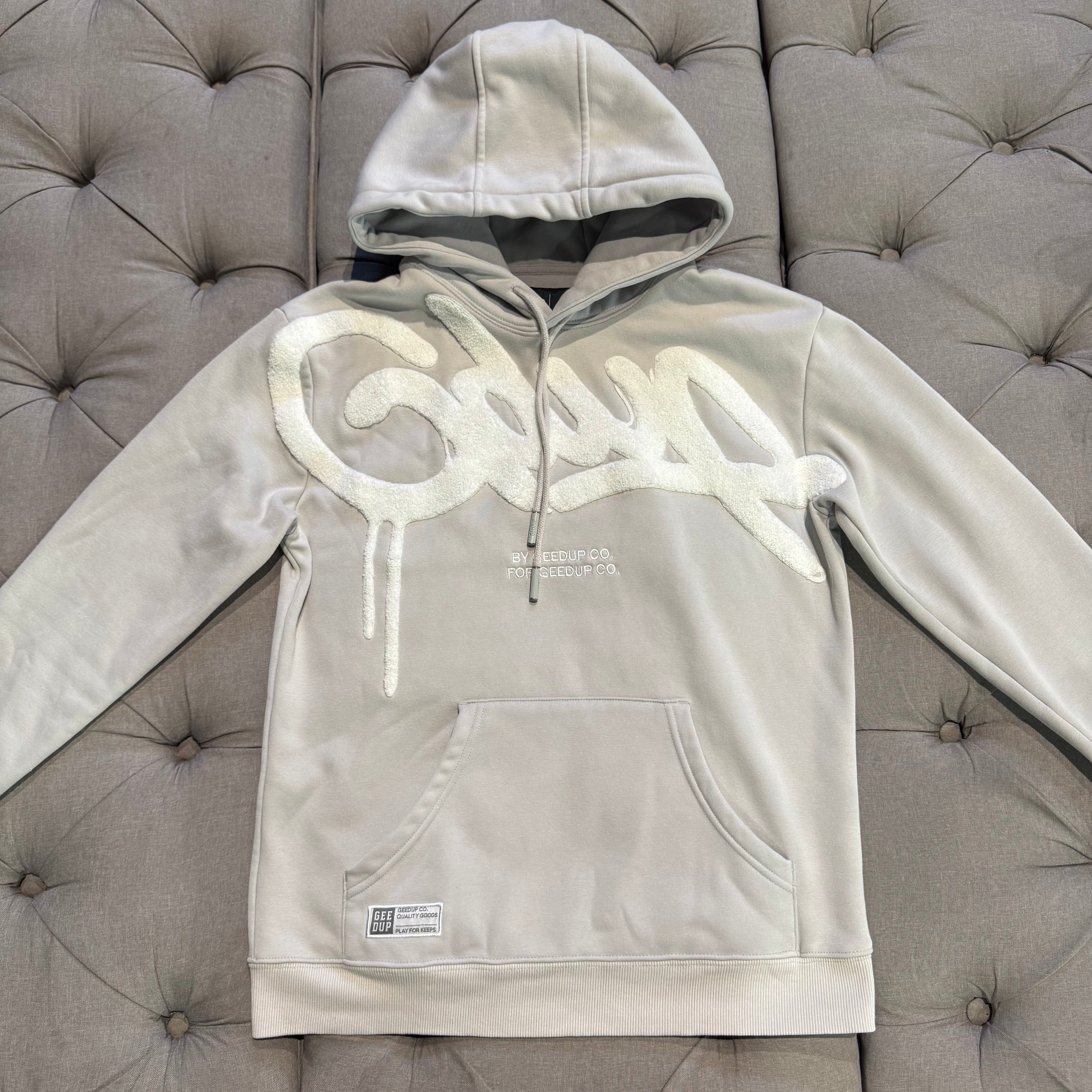 Geedup Handstyle Hoodie 'Grey White' (Second hand)