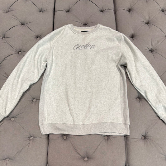 Geedup OS Script Crewneck 'White Grey Marle' (Second hand)