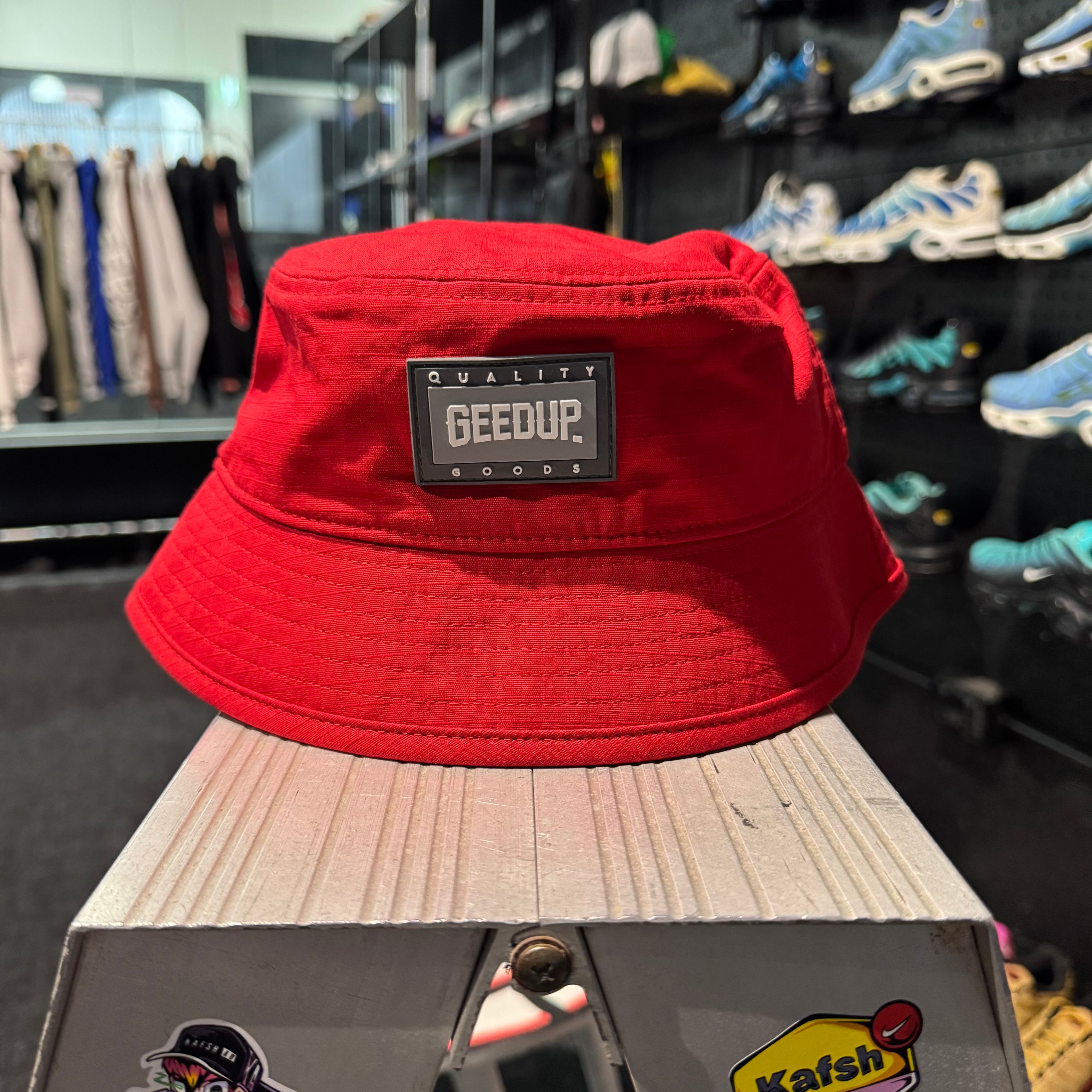 Geedup Core Logo Ripstop Bucket Hat 'Red' (Brand New)
