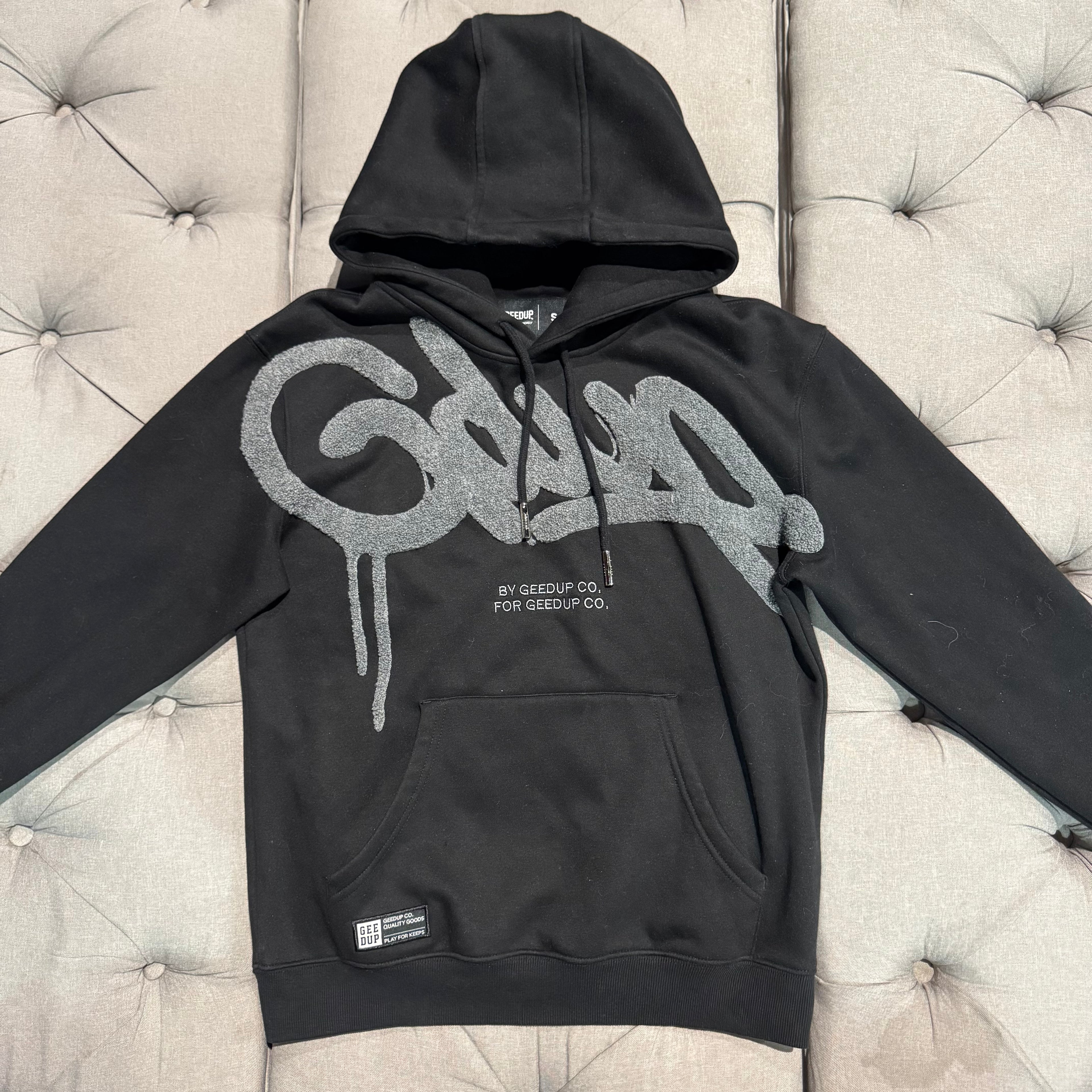 Geedup Handstyle Hoodie 'Black Grey' (Second hand)