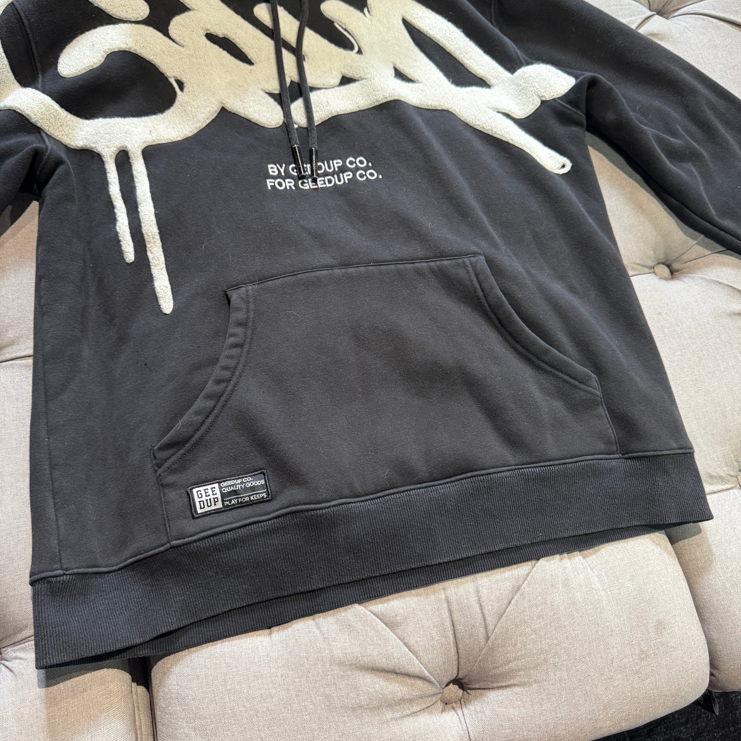 Geedup Handstyle Hoodie 'Black White' (Second hand)
